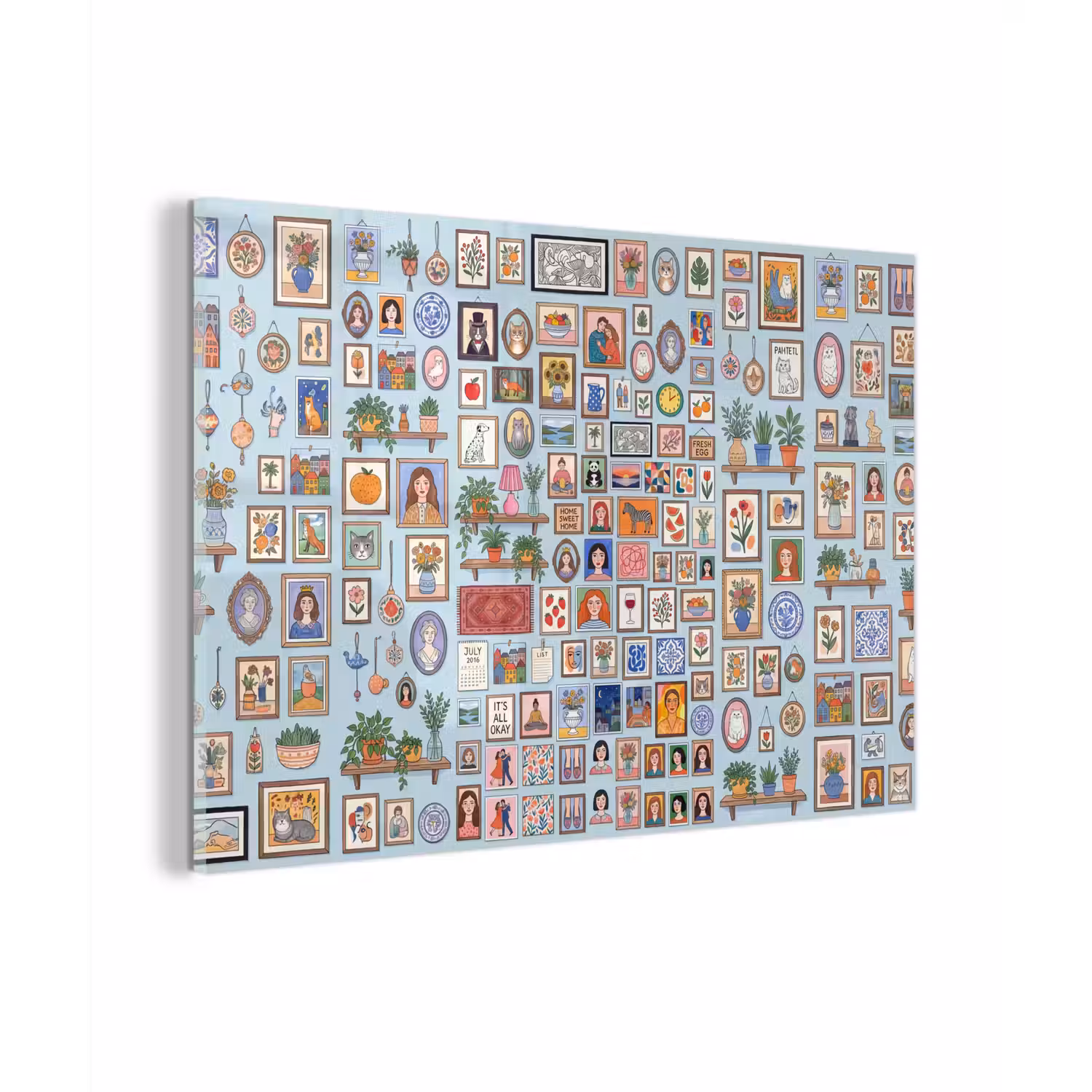 Wanddecoratie - Collectie - Huis - Illustratief - Kleurrijk plexiglas 5mm klein -zzzproduct_nieuw