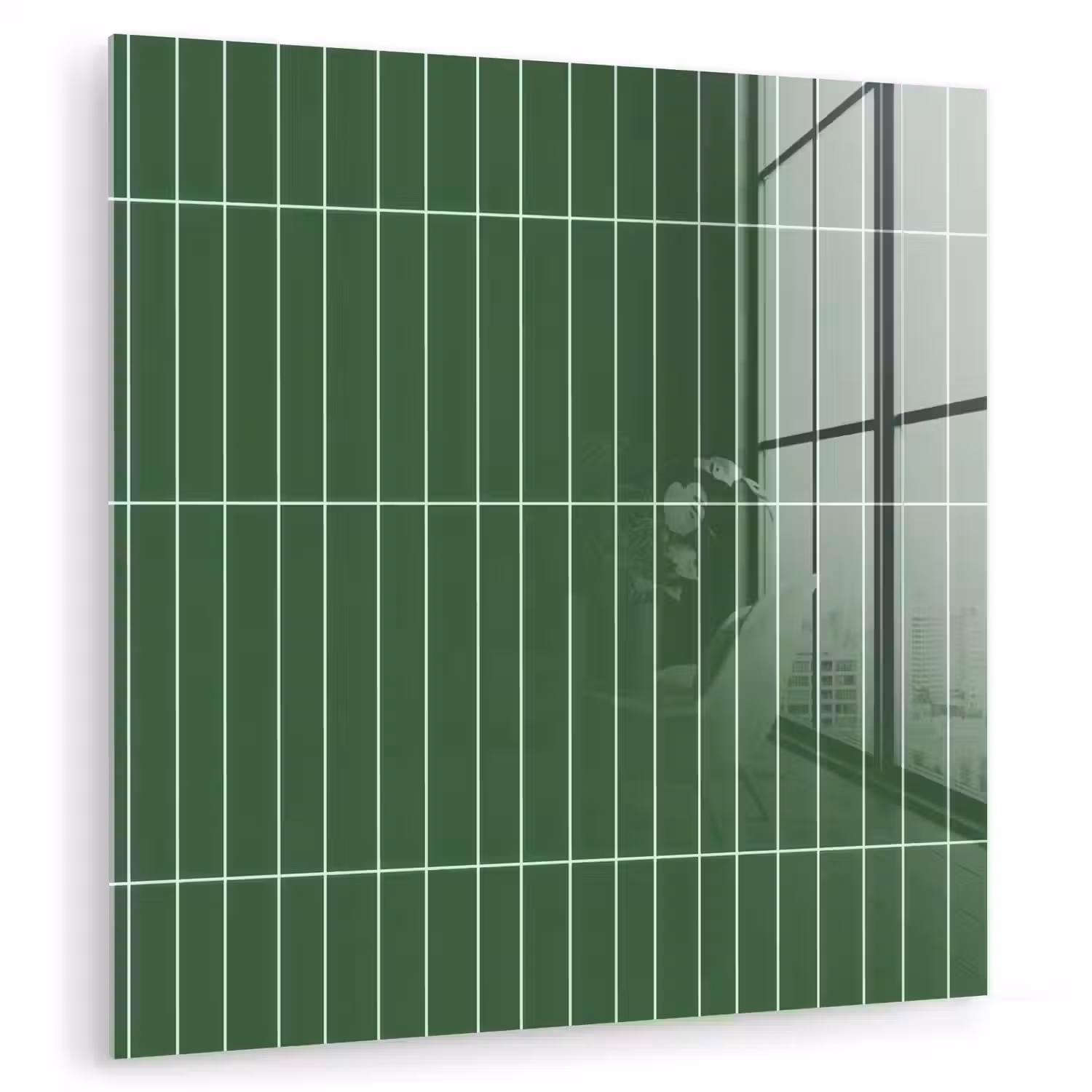 Wandtegel - Verticaal - Donkergroen plexiglas 5mm klein 11 -zzzproduct_nieuw