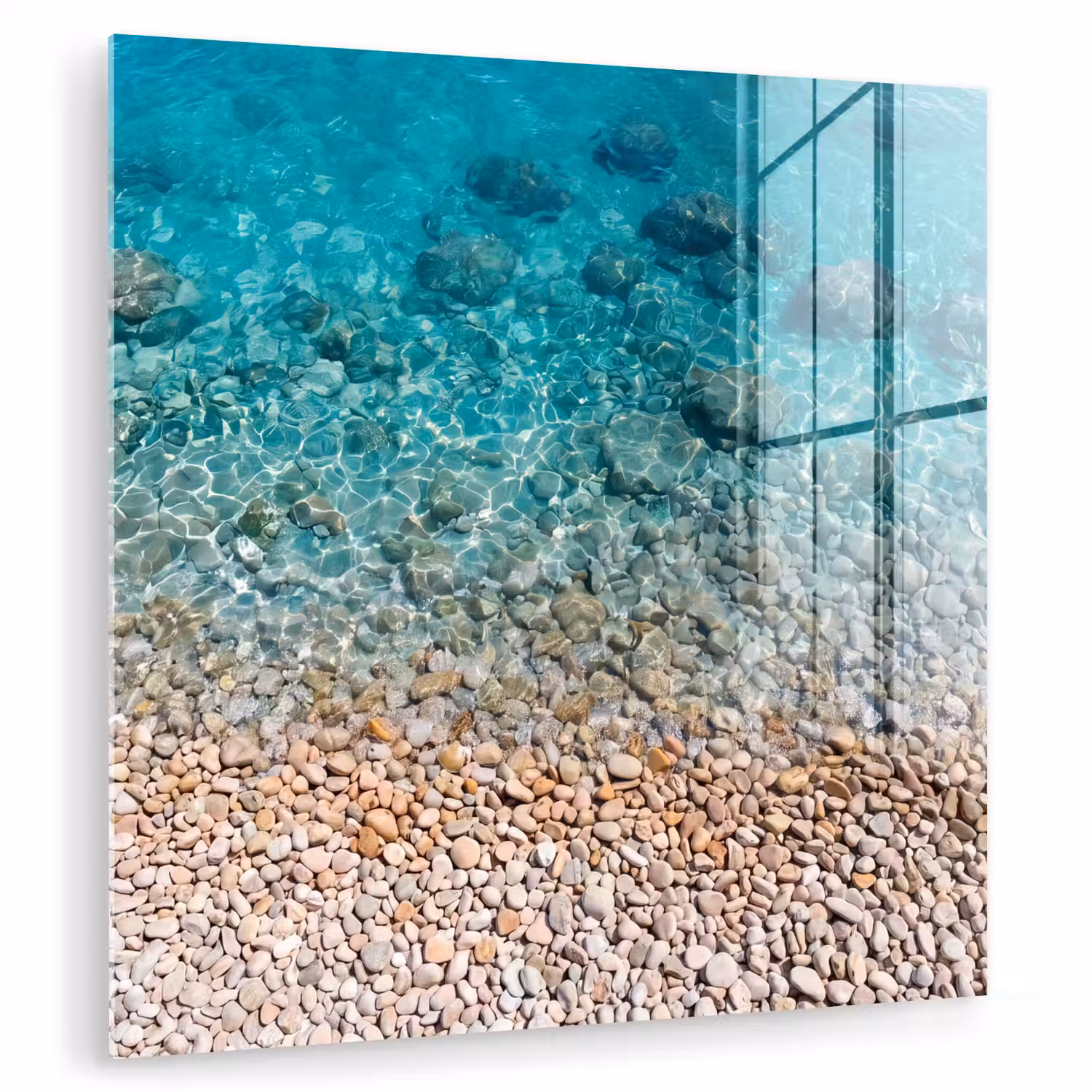 Water - Kiezels - Natuur - Levendig - Turkoois plexiglas 5mm klein -zzzproduct_nieuw