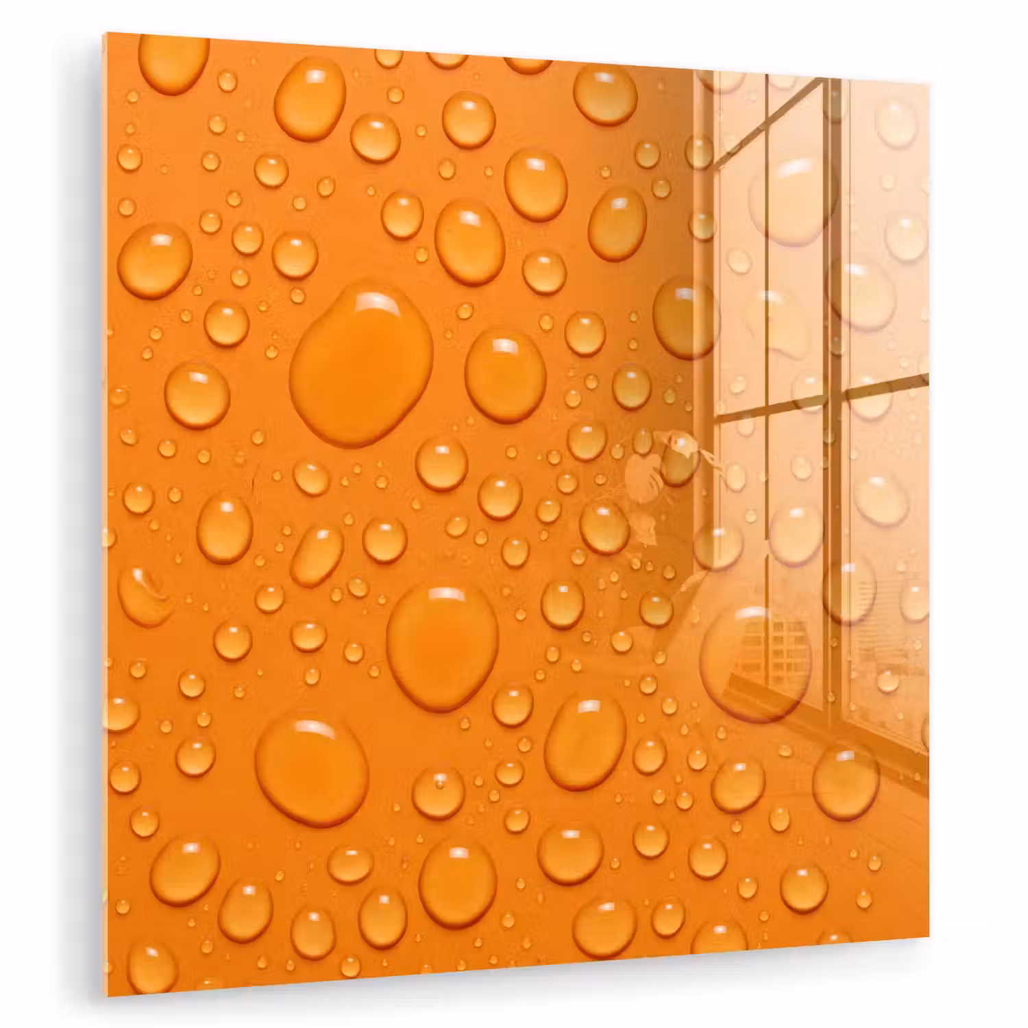 Water - Druppels - Oranje plexiglas 5mm klein -zzzproduct_nieuw