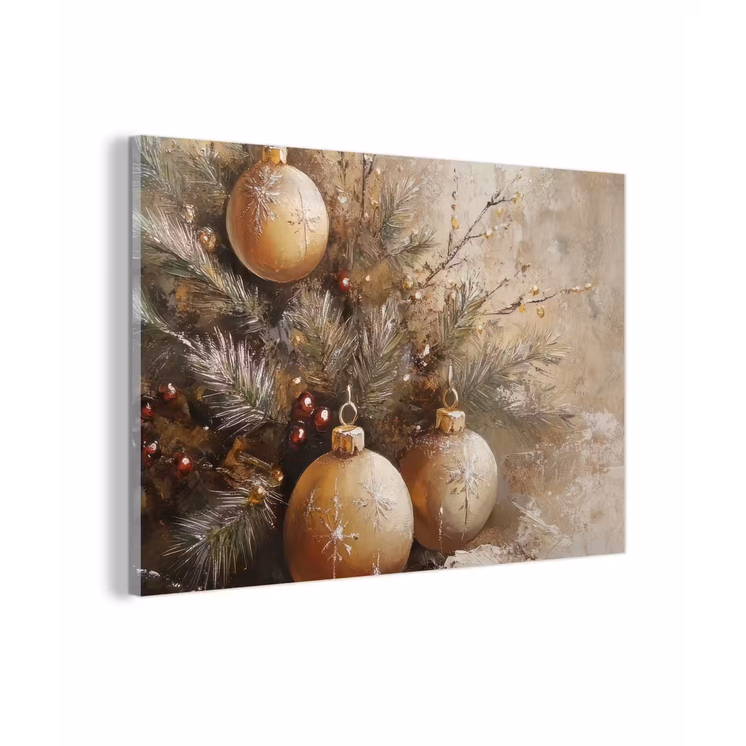 Kerst - Kerstballen - Beige - Goud plexiglas 5mm klein -zzzproduct_nieuw