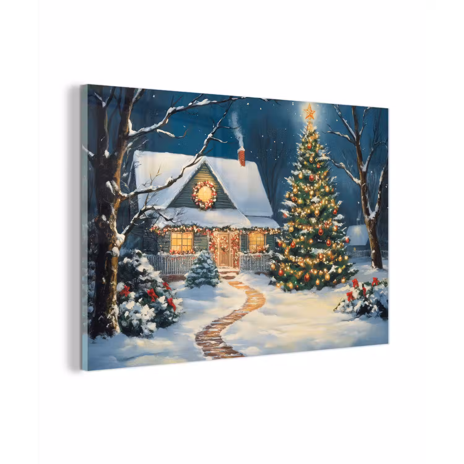 Kerst - Kerstboom - Winter - Huis - Sneeuw plexiglas 5mm klein -zzzproduct_nieuw
