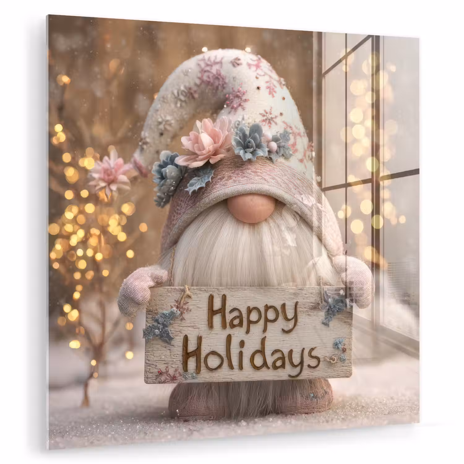 Kerst - Gnome - Bord - Kleurrijk plexiglas 5mm klein -zzzproduct_nieuw