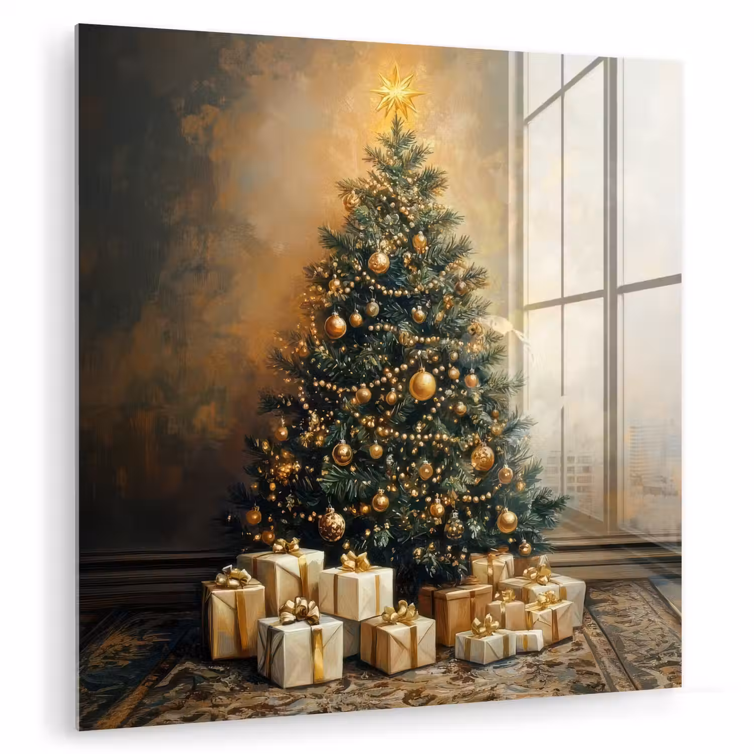 Kerstboom - Cadeaus - Goud plexiglas 5mm klein -zzzproduct_nieuw