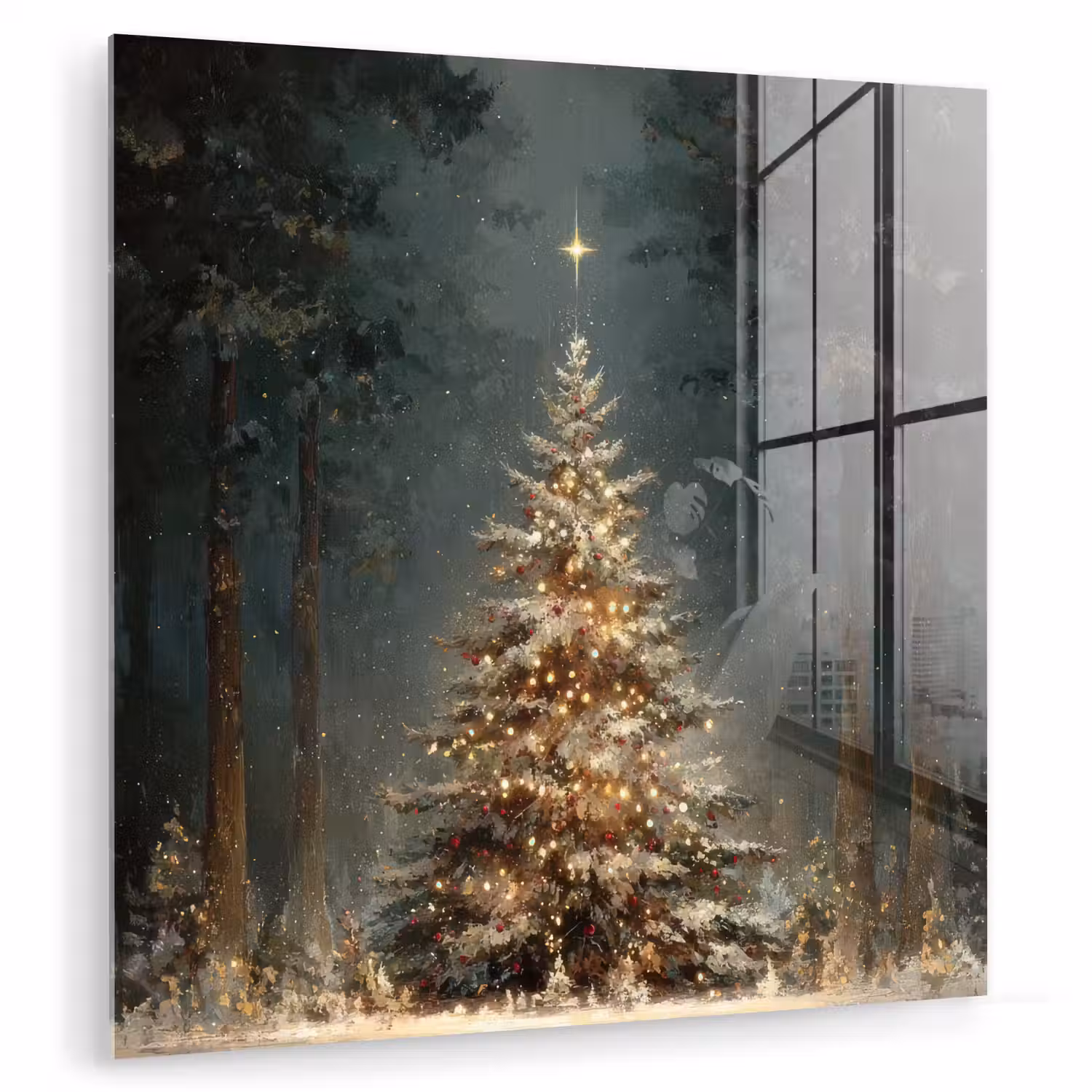 Kerstboom - Bos - Sneeuw - meerkleurig plexiglas 5mm klein -zzzproduct_nieuw