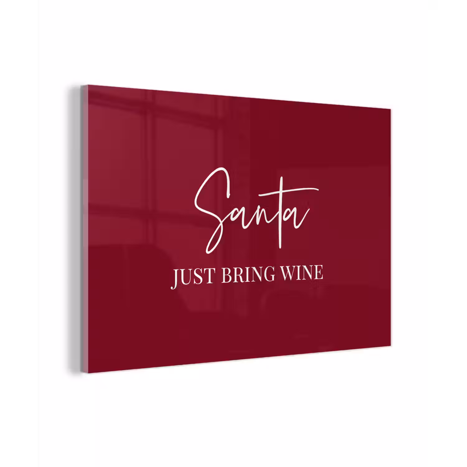 Santa - Wine - Rood - Kerst - Kerstman plexiglas 5mm klein -zzzproduct_nieuw