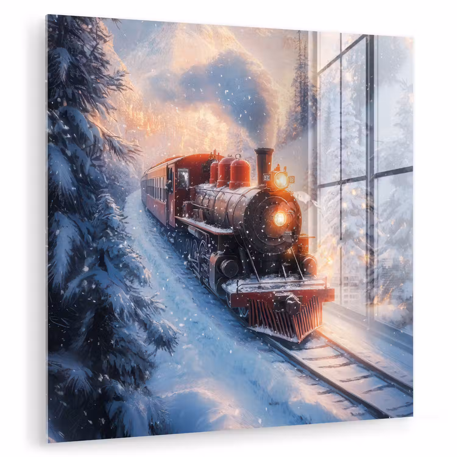 Kersttrein - Sneeuw - Winter - Kerst plexiglas 5mm klein -zzzproduct_nieuw