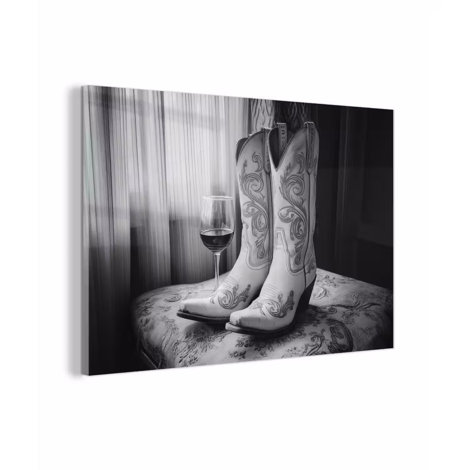 Wijn - Cowboylaarzen - Raamlicht - Wit plexiglas 5mm klein -zzzproduct_nieuw