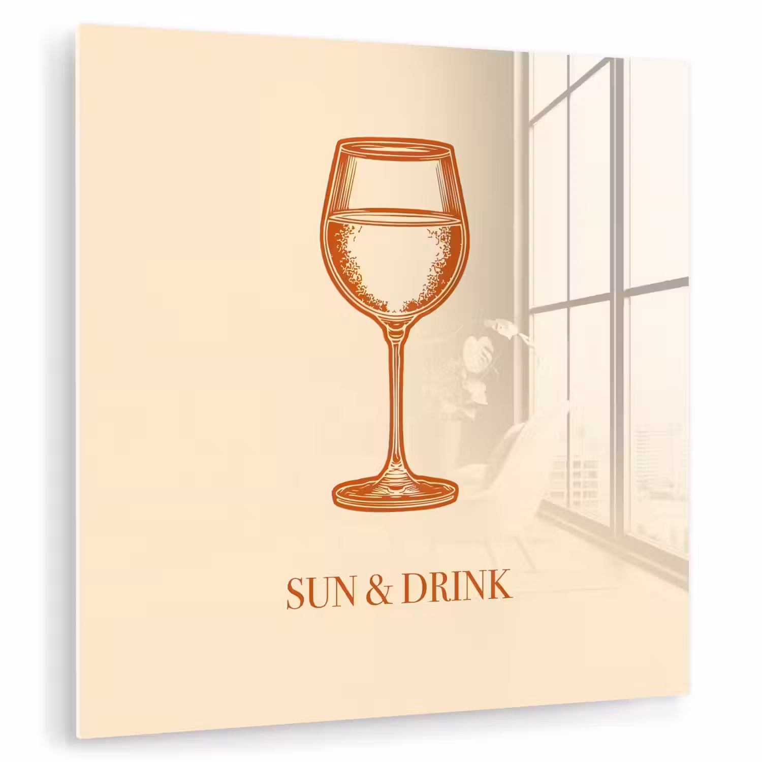Wijn - Zomer - Quote - Oranje plexiglas 5mm klein -zzzproduct_nieuw