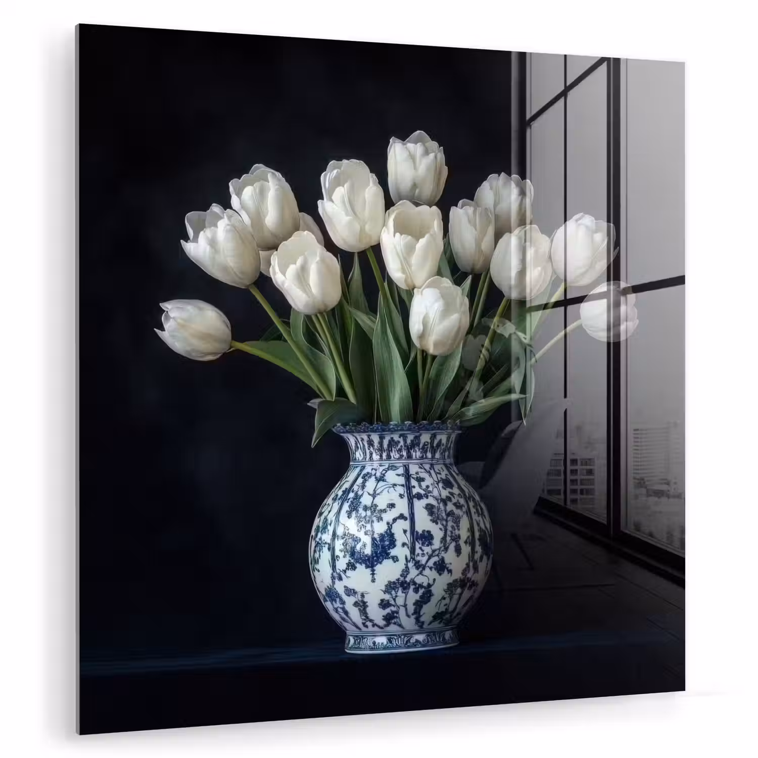 Wit - Bloemen - Tulpen - Vaas plexiglas 5mm klein -zzzproduct_nieuw