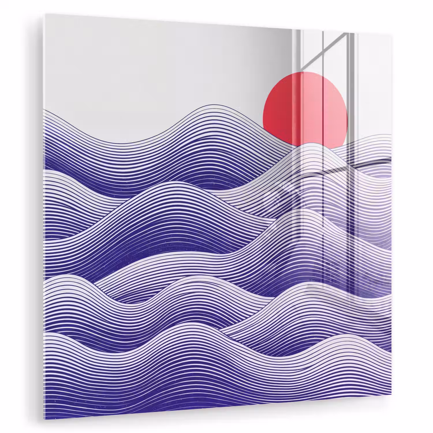 Golven - Zon - Natuur - Abstract - Rood plexiglas 5mm klein -zzzproduct_nieuw