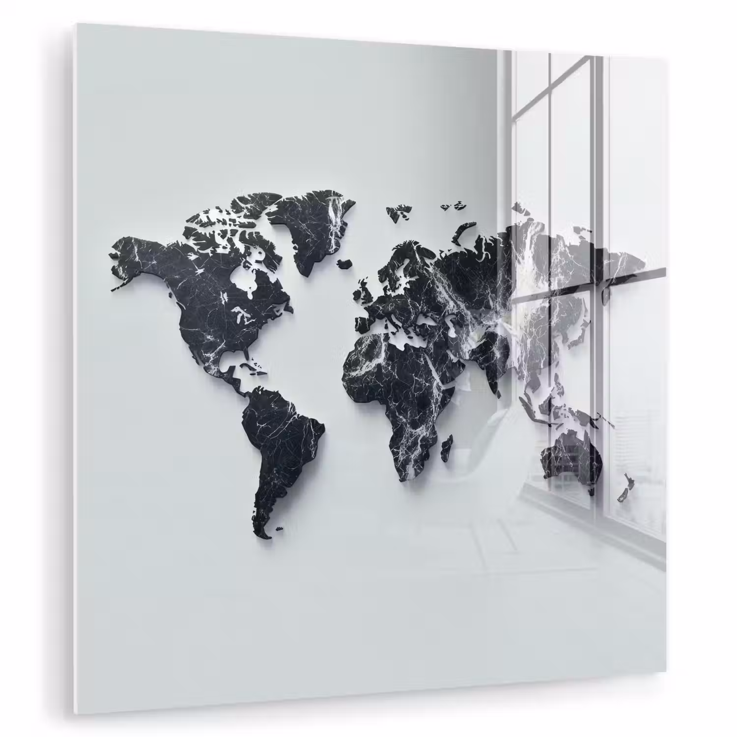 Wereldkaart - Dynamisch - Marmer - Wit plexiglas 5mm klein -zzzproduct_nieuw
