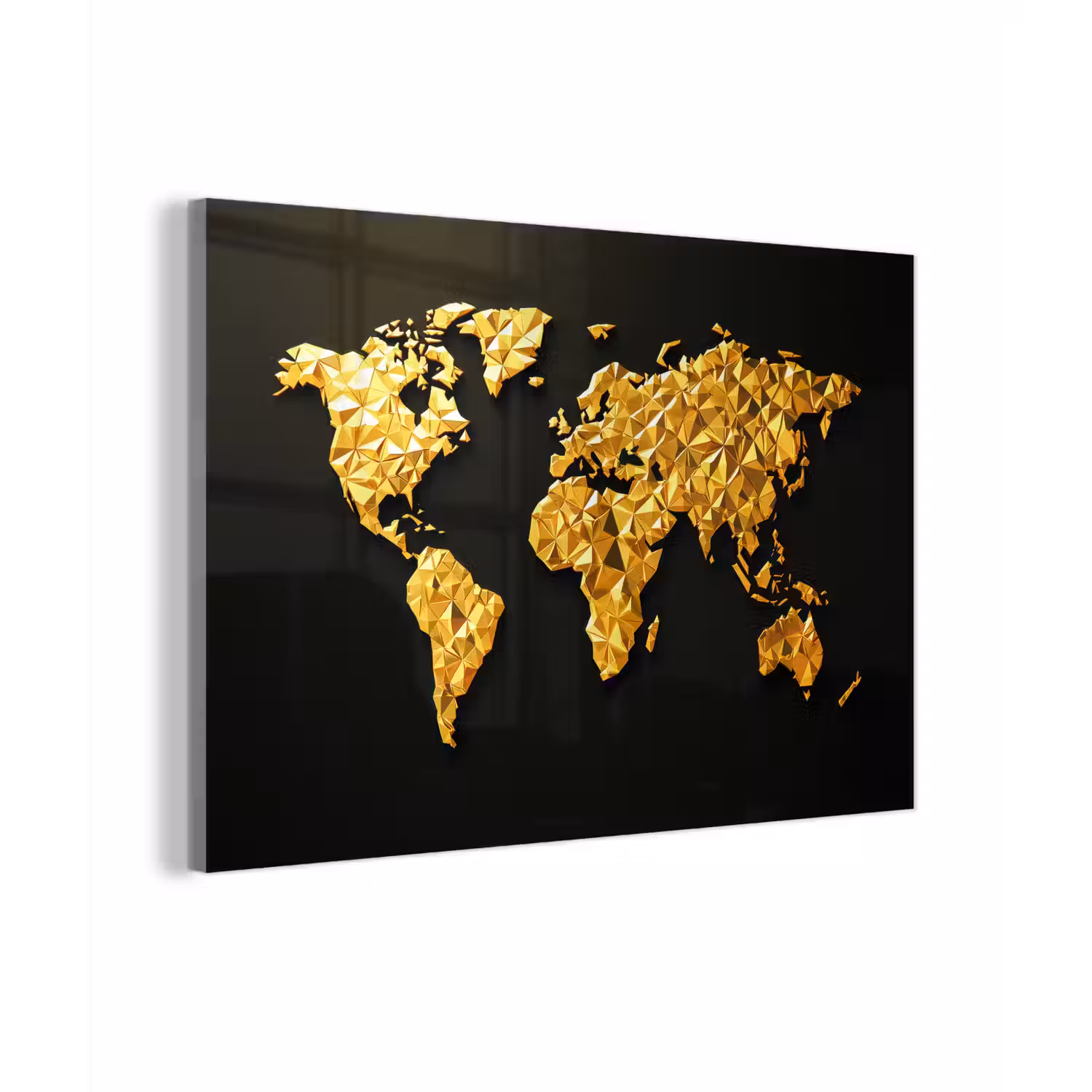 Wereldkaart - Facetstructuur - Driedimensionaal plexiglas 5mm klein -zzzproduct_nieuw