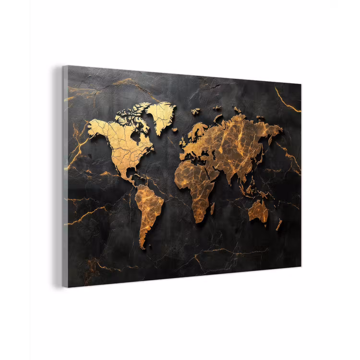 Wereldkaart - Gescheurde randen - Goudaders plexiglas 5mm klein -zzzproduct_nieuw