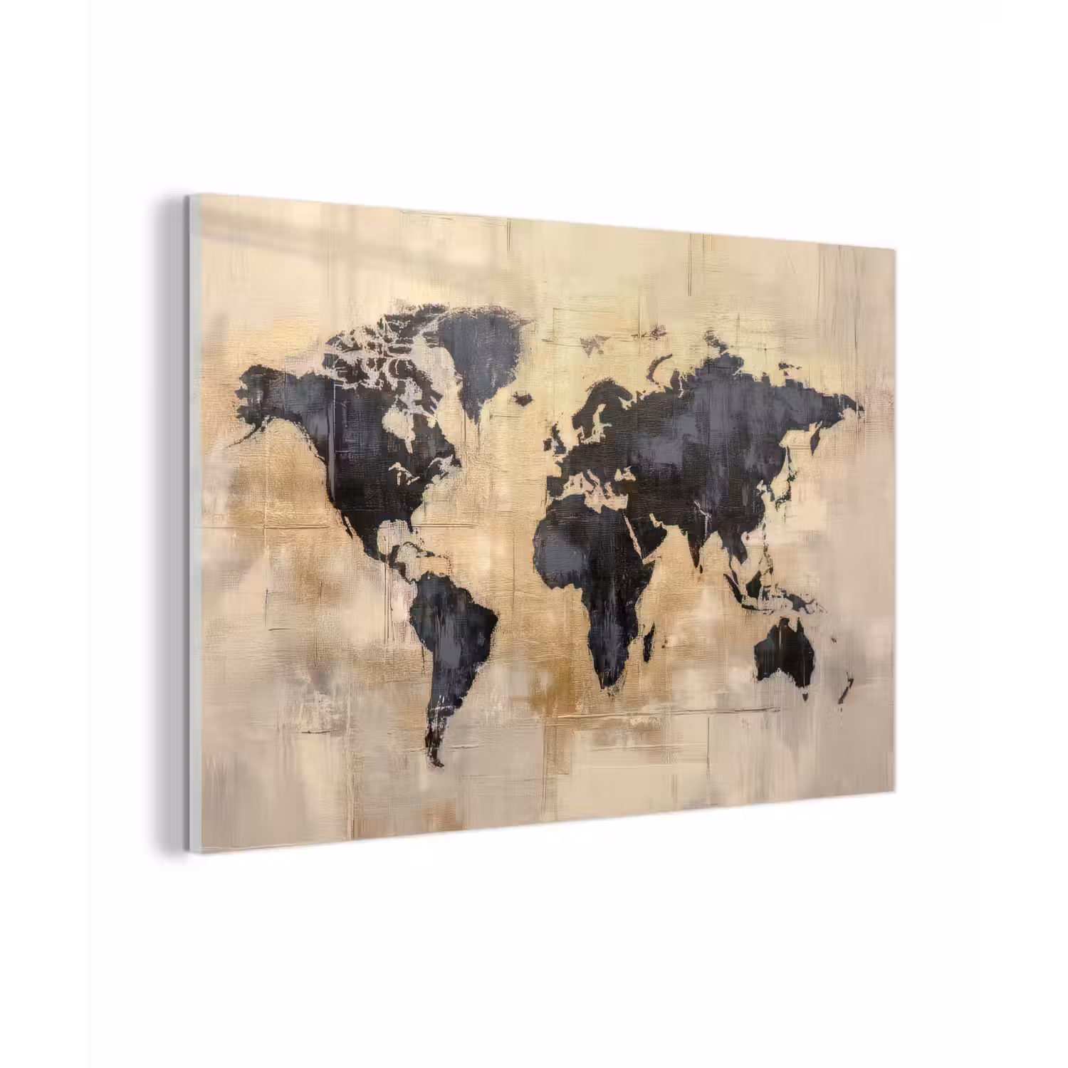 Wereldkaart - Goud - Zwart - Abstract plexiglas 5mm klein -zzzproduct_nieuw