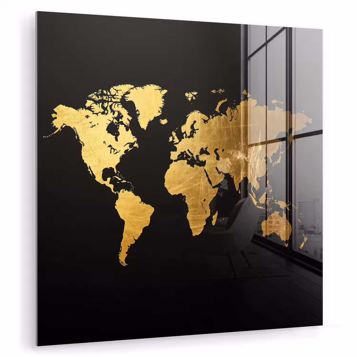 Wereldkaart - Krasstructuur - Zwart plexiglas 5mm klein -zzzproduct_nieuw