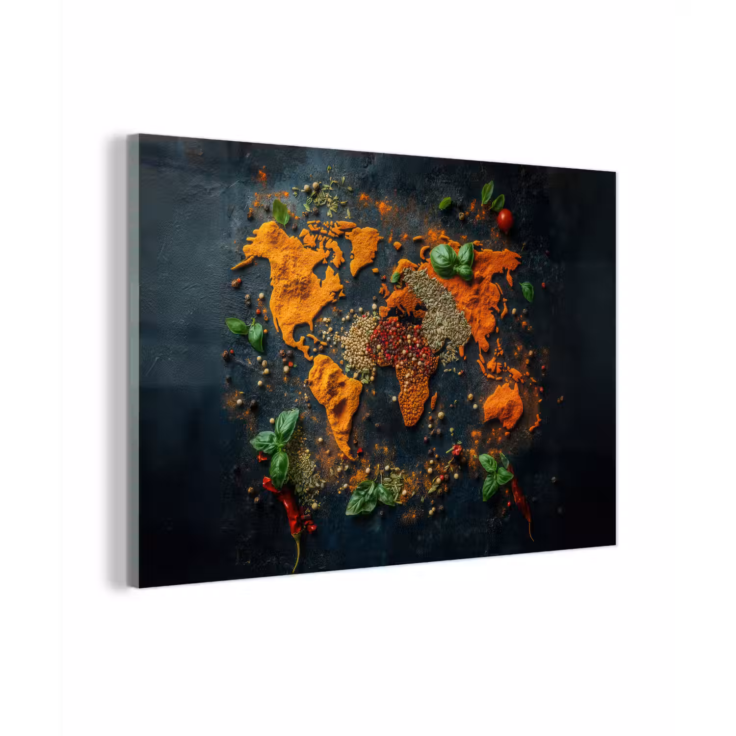 Wereldkaart - Kruiden - Levendige kleuren plexiglas 5mm klein -zzzproduct_nieuw