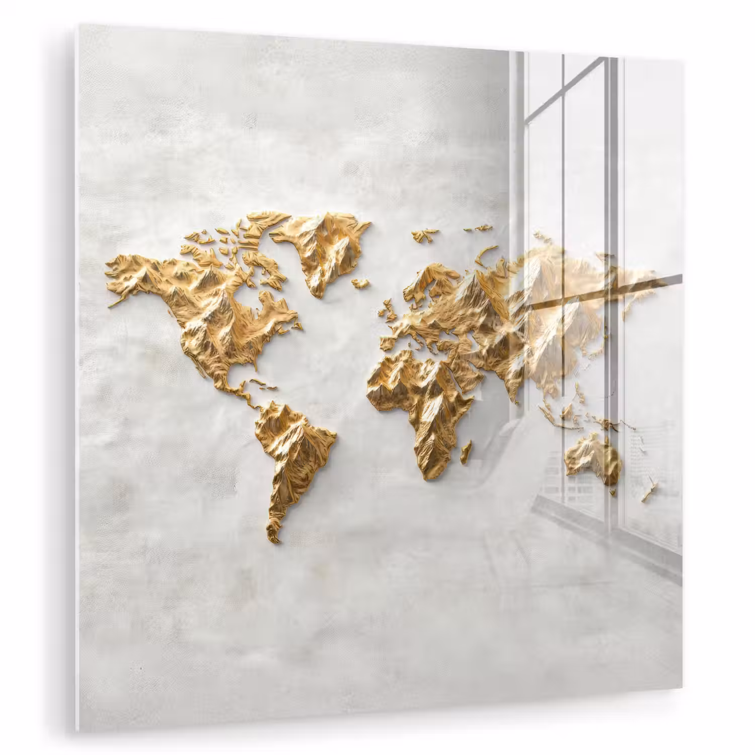 Wereldkaart - Artistiek - Grillige textuur plexiglas 5mm klein -zzzproduct_nieuw