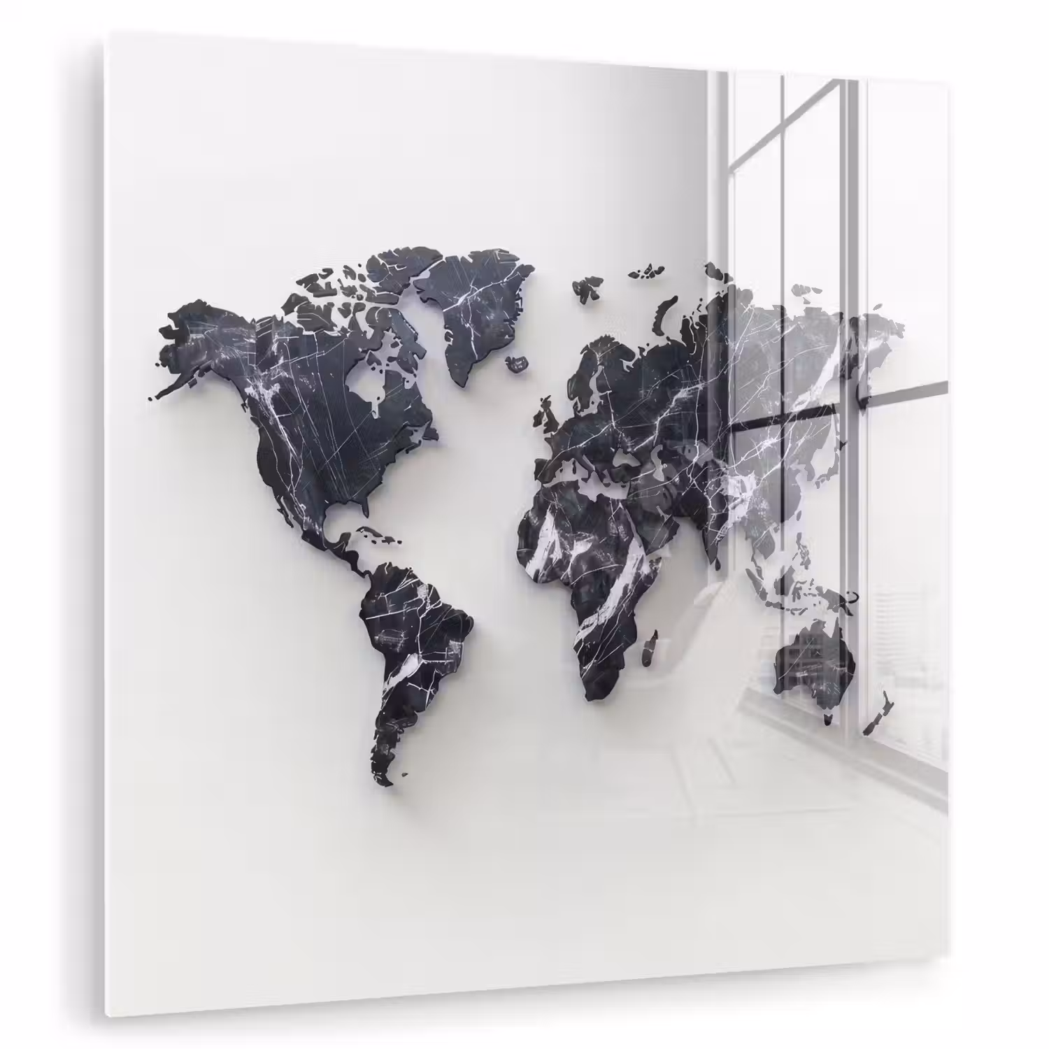 Wereldkaart - Marmer - Modern plexiglas 5mm klein -zzzproduct_nieuw