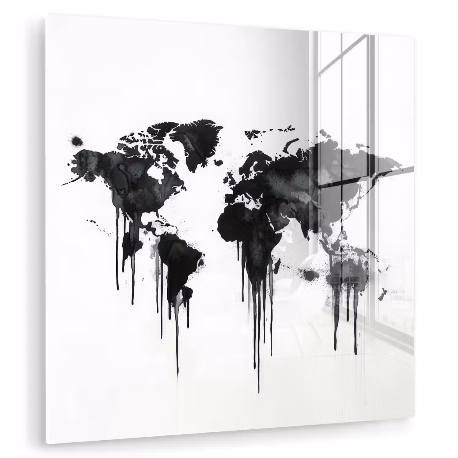 Wereldkaart - Minimalistisch - Graffiti plexiglas 5mm klein -zzzproduct_nieuw