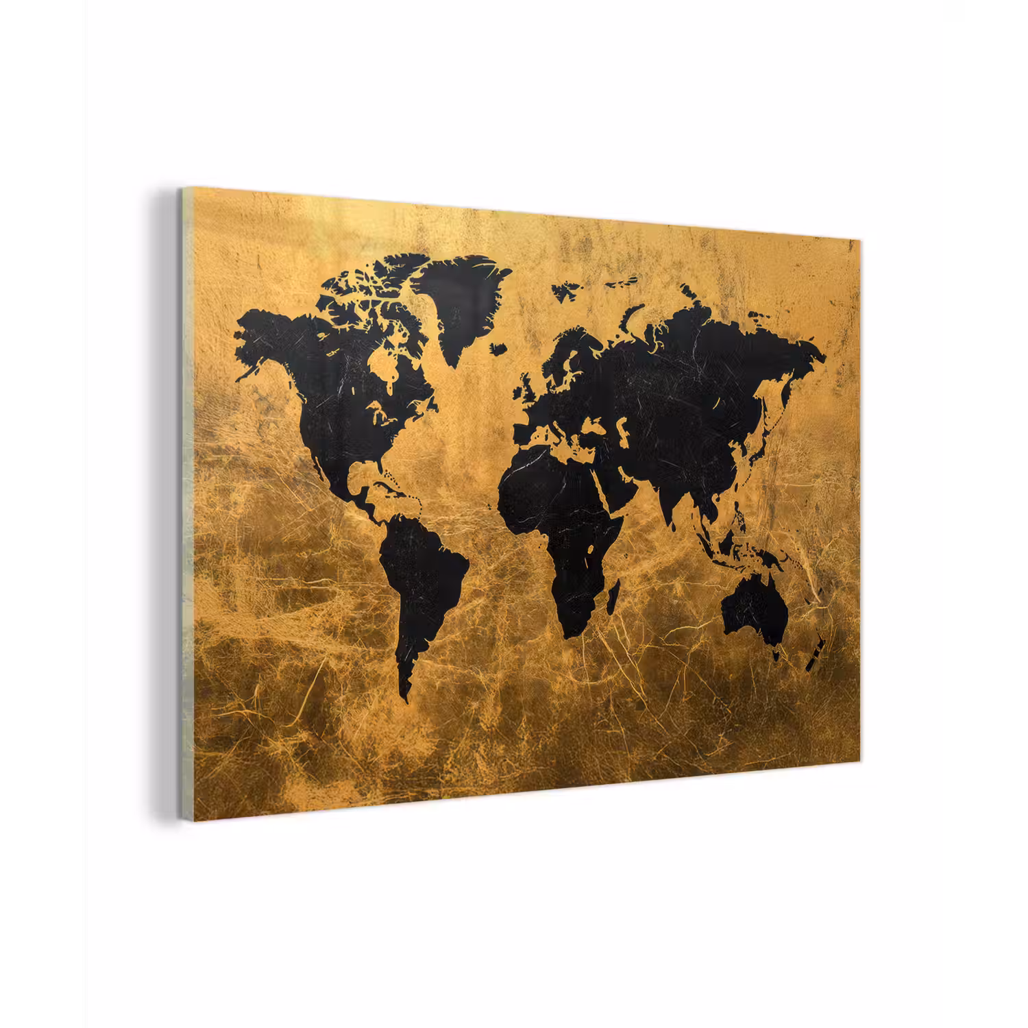 Wereldkaart - Vlekdetails - Goud plexiglas 5mm klein -zzzproduct_nieuw
