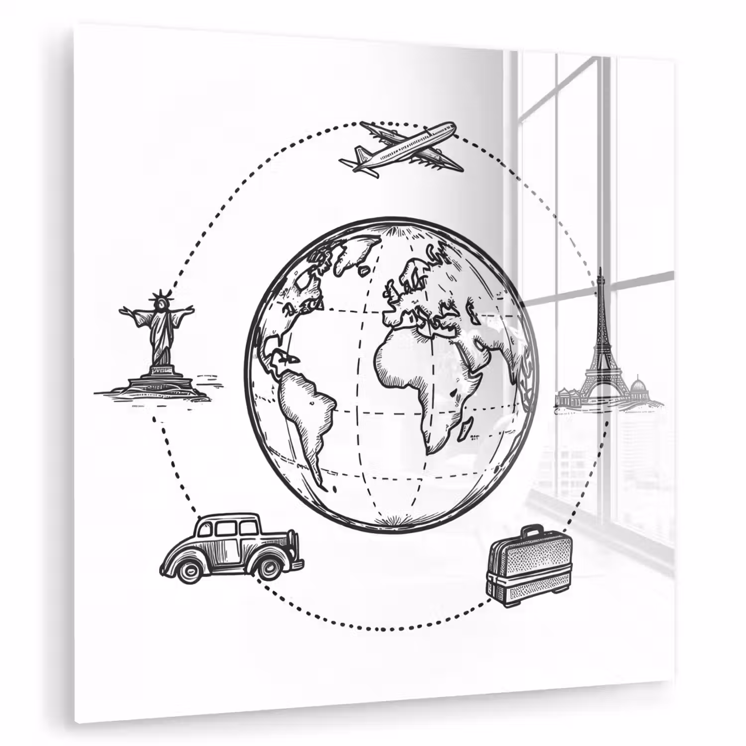Wereldkaart - Beelden - Reis plexiglas 5mm klein -zzzproduct_nieuw