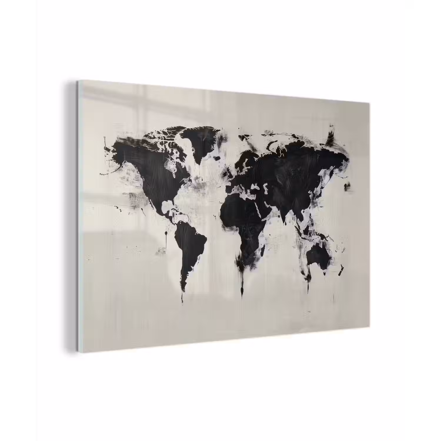 Wereldkaart - Textuur - Verf plexiglas 5mm klein -zzzproduct_nieuw