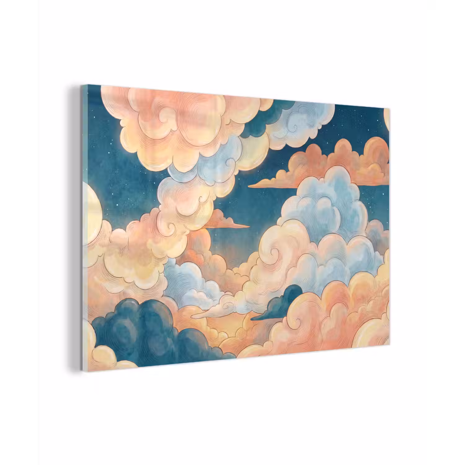 Wolk - Lucht - Natuur - Illustratief - Oranje plexiglas 5mm klein -zzzproduct_nieuw