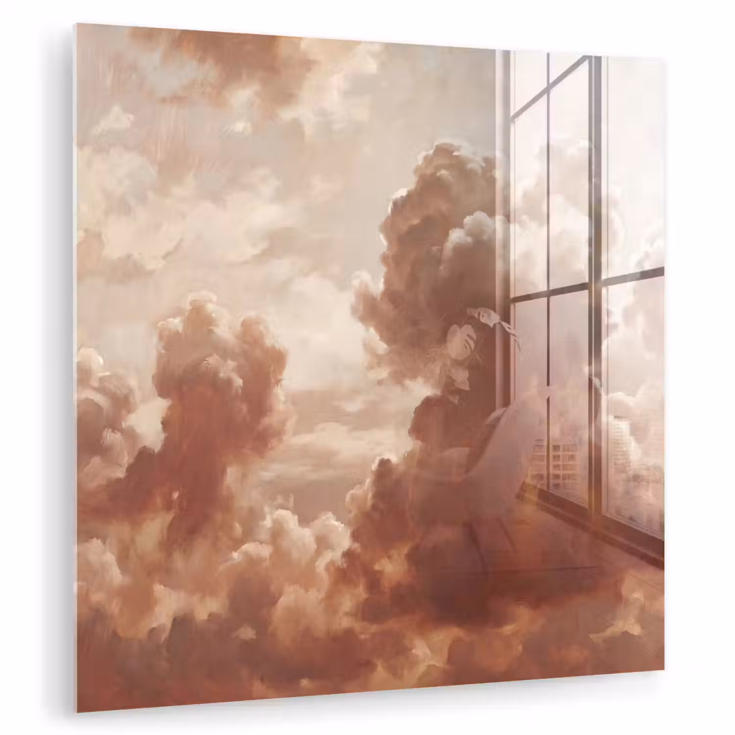 Wolken - Lucht - Natuur - Modern - Bruin plexiglas 5mm klein -zzzproduct_nieuw