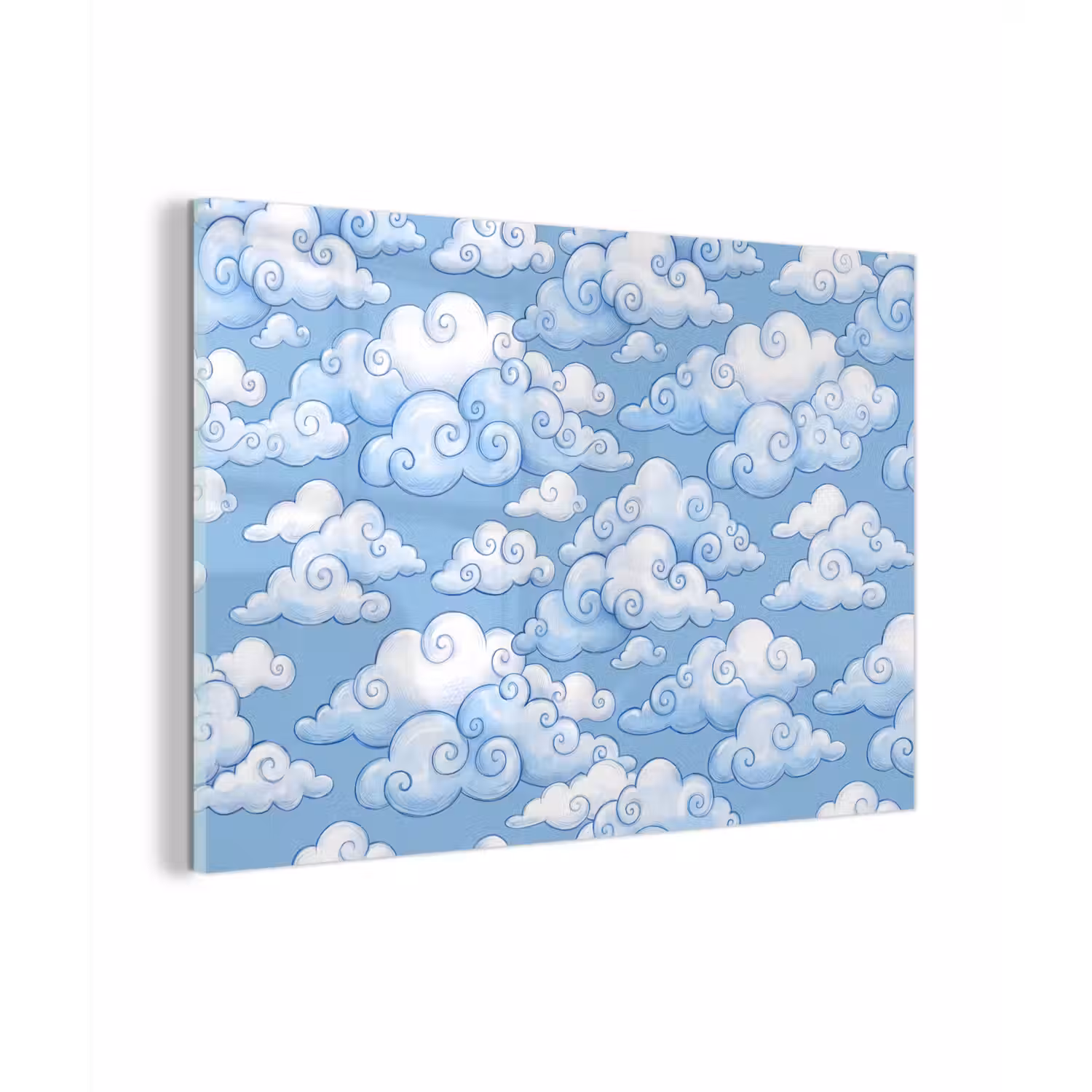 Wolken - Patroon - Hemel - Illustratie - Wit plexiglas 5mm klein -zzzproduct_nieuw