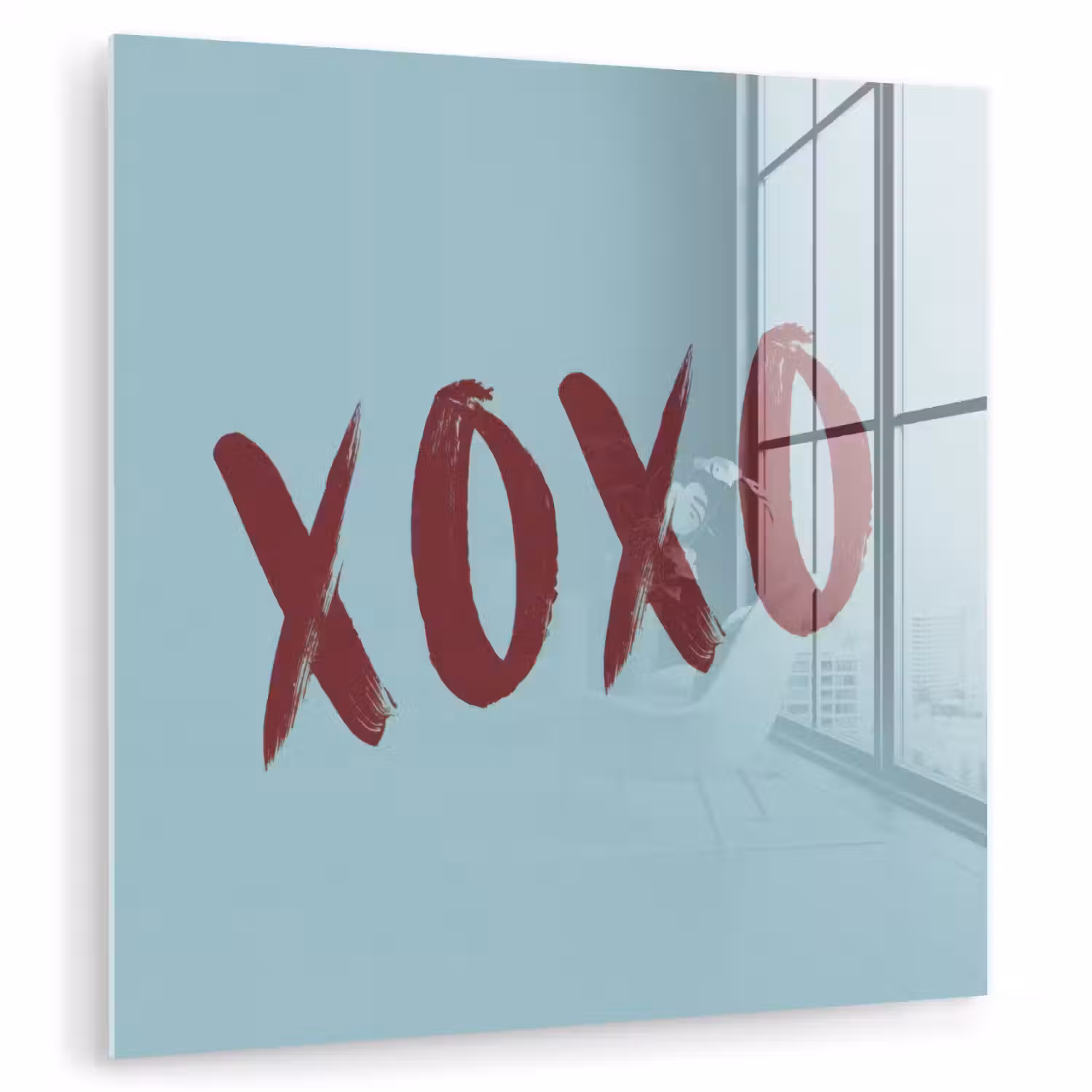 XOXO - Blauw - Rood plexiglas 5mm klein -zzzproduct_nieuw