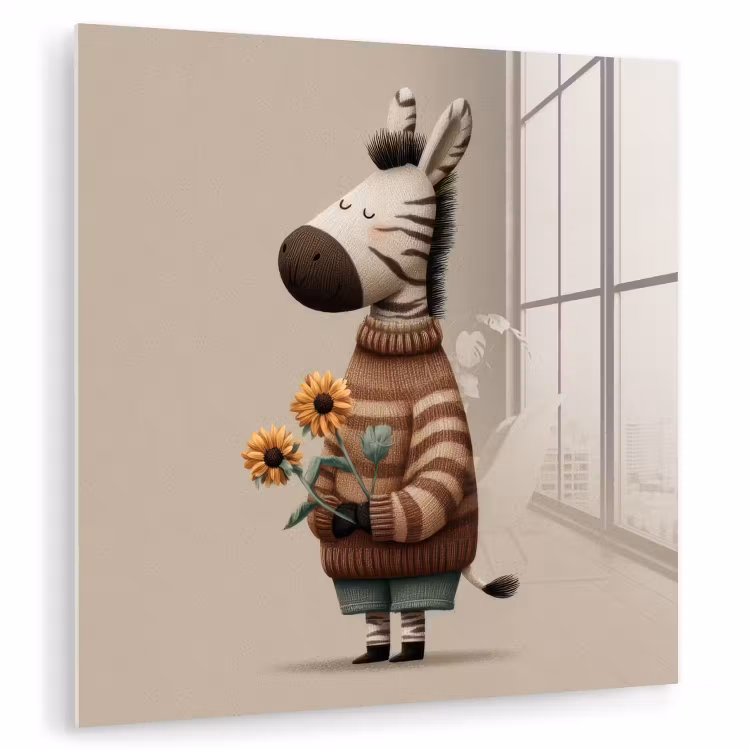 Zebra - Zonnebloemen - Warm plexiglas 5mm klein -zzzproduct_nieuw