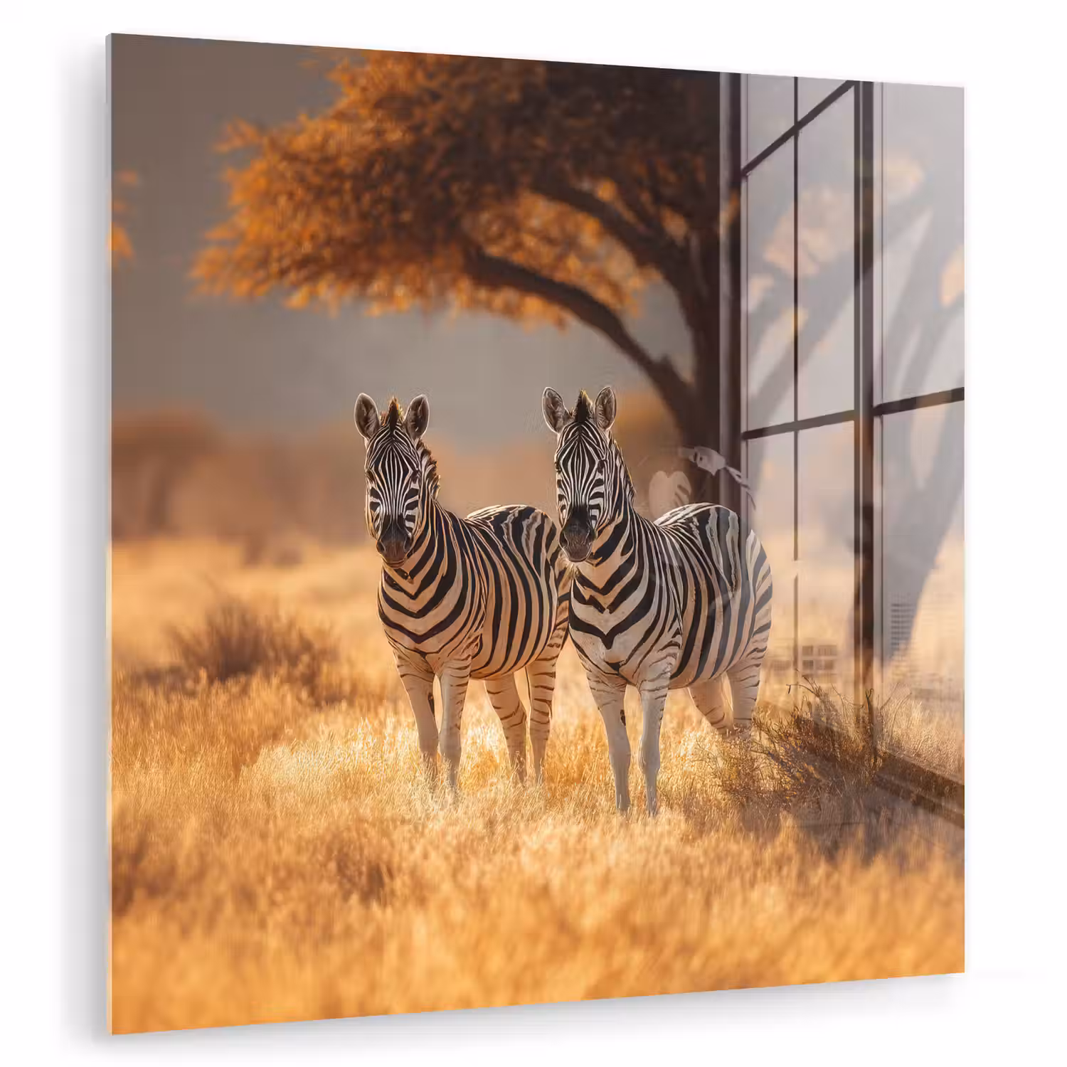 Zebra's - Savannelandschap - Gras plexiglas 5mm klein -zzzproduct_nieuw