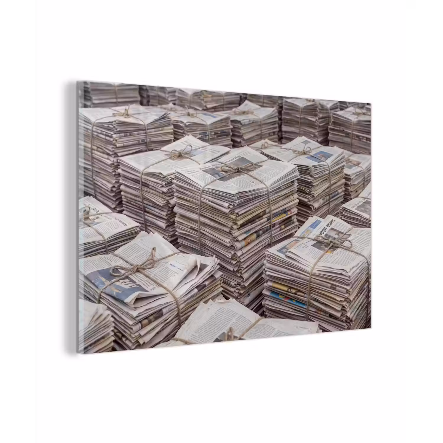 Kranten - Stapels - Touw - Informatie - Vintage plexiglas 5mm klein -zzzproduct_nieuw