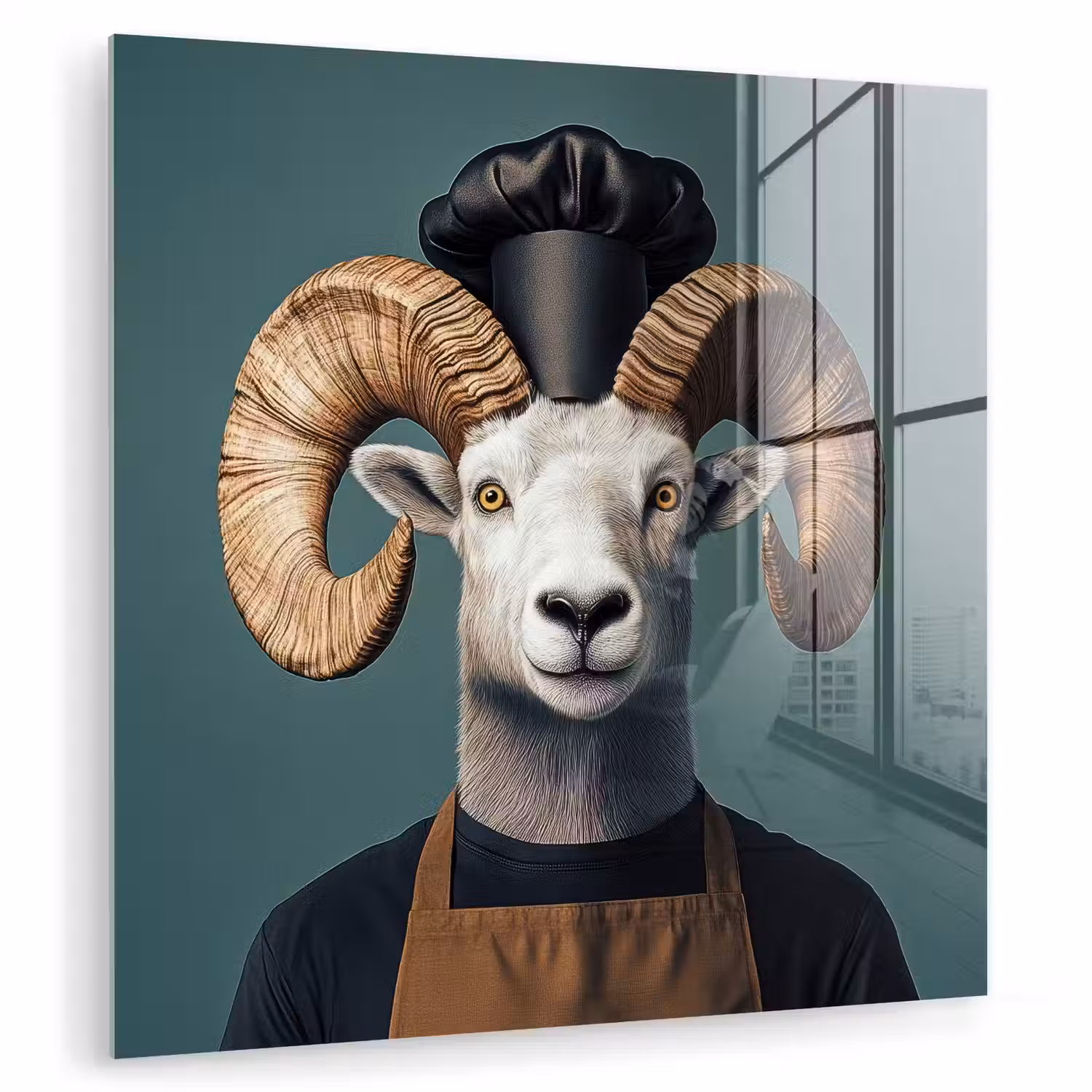 Geit - Hoorns - Kokskleding plexiglas 5mm klein -zzzproduct_nieuw