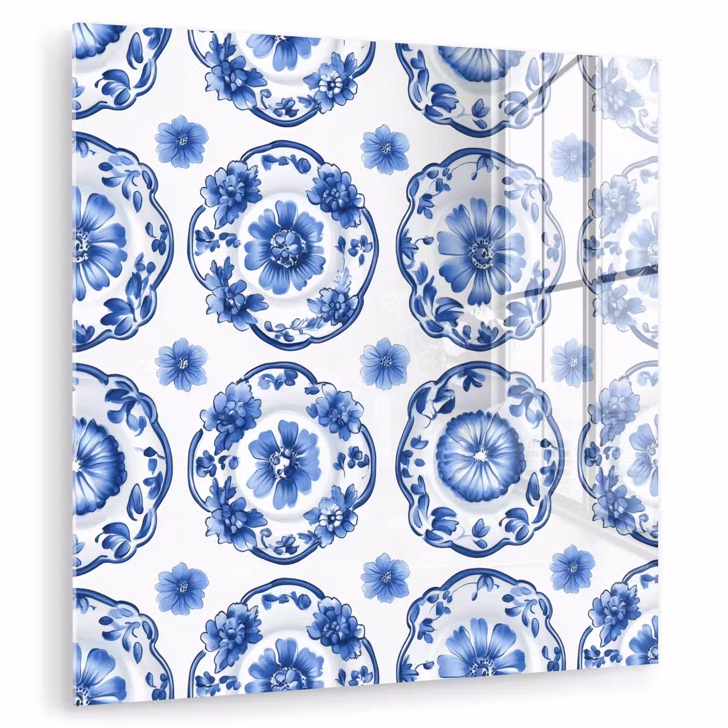 Sierborden - Bloemen - Blauw plexiglas 5mm klein 11 -zzzproduct_nieuw