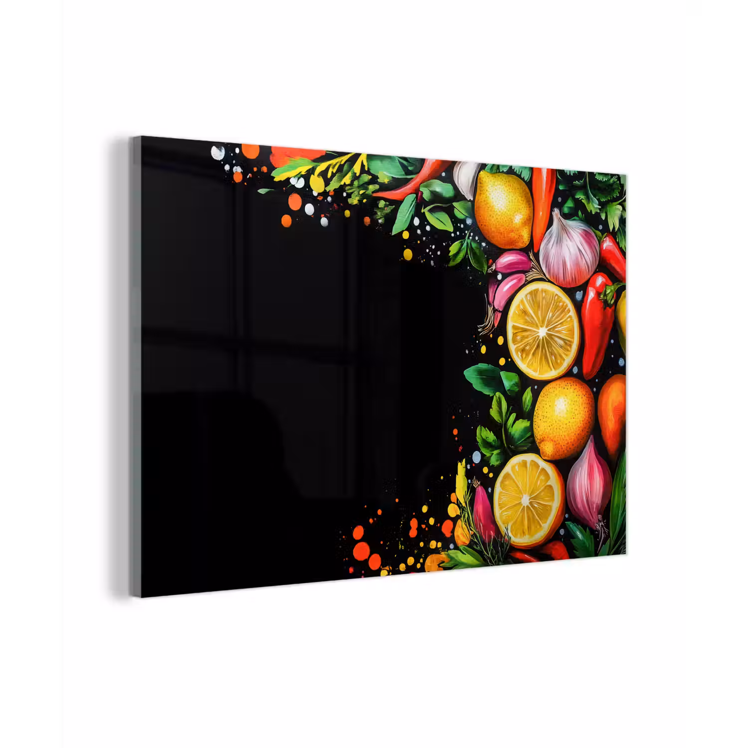 Citroenen - Peper - Kruiden - Graffiti - Verf - Abstract plexiglas 5mm klein -zzzproduct_nieuw