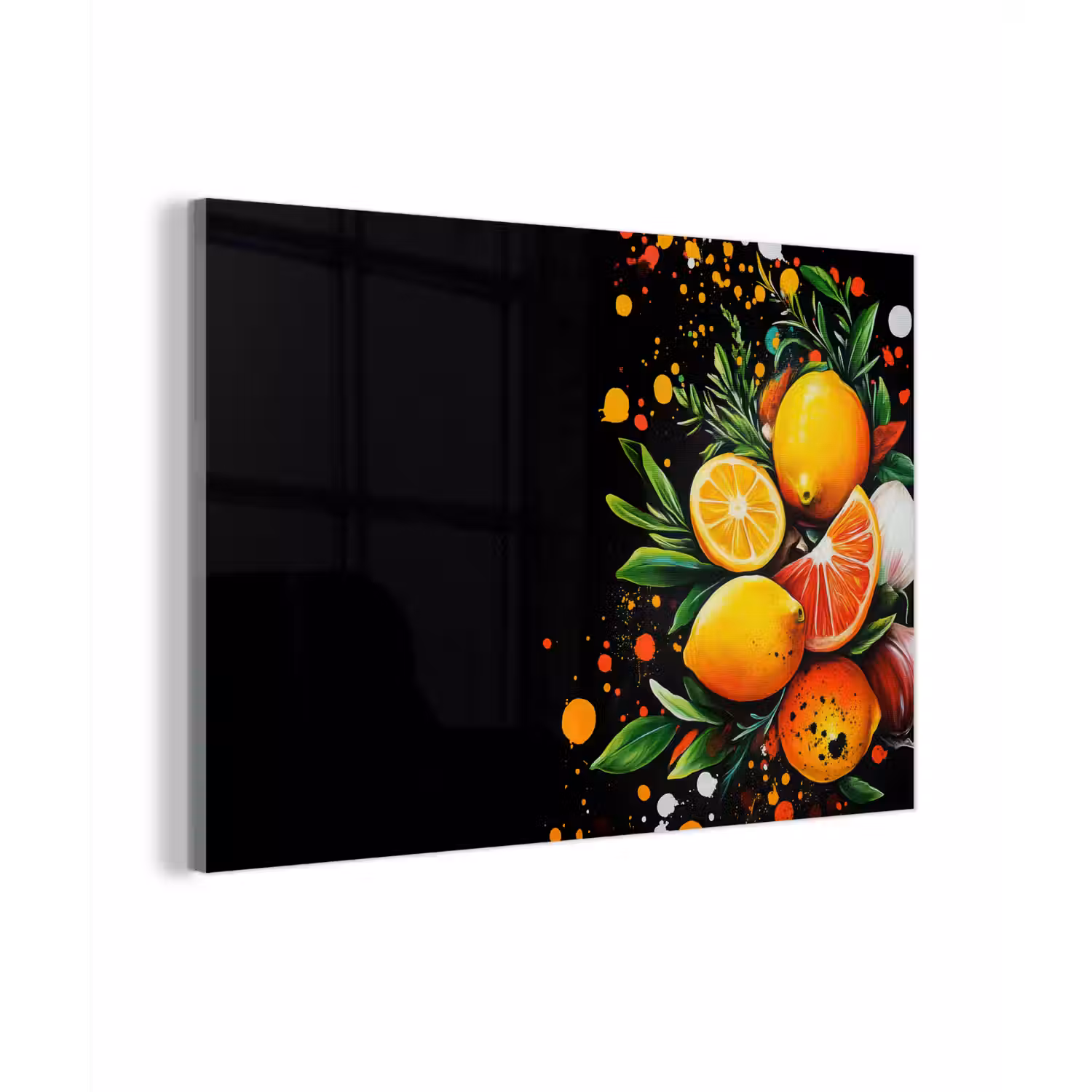 Citroenen - Zwart - Kruiden - Graffiti - Verf plexiglas 5mm klein -zzzproduct_nieuw
