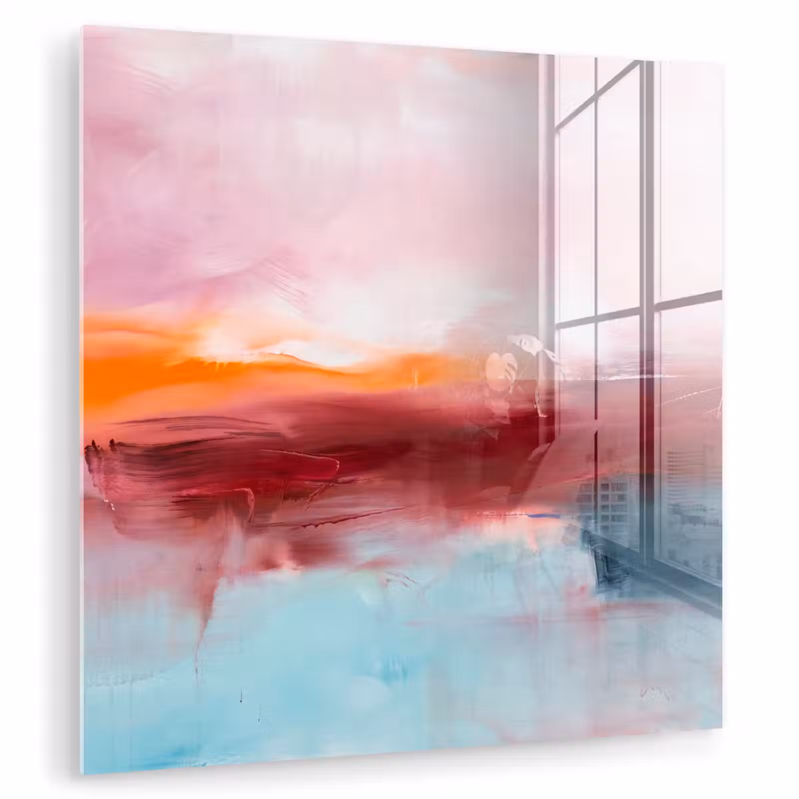 Glasbild - Zusammenfassung – Farben – Modern – Kunst – Rosa - Abstract - Kleuren - Modern - Kunst - Roze plexiglas 5mm klein