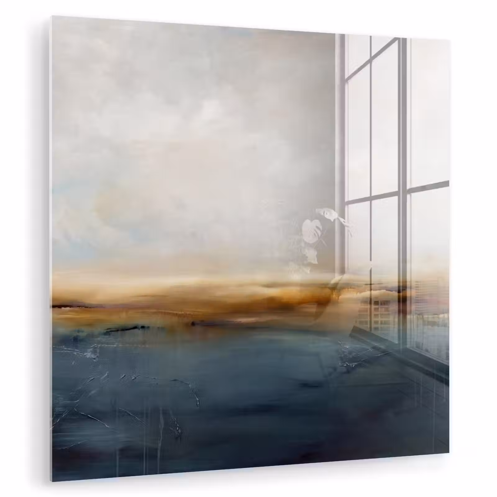 Glasbild - Zusammenfassung – Horizont – Wasser – Modern – Beige - Abstract - Horizon - Water - Modern - Beige plexiglas 5mm klein