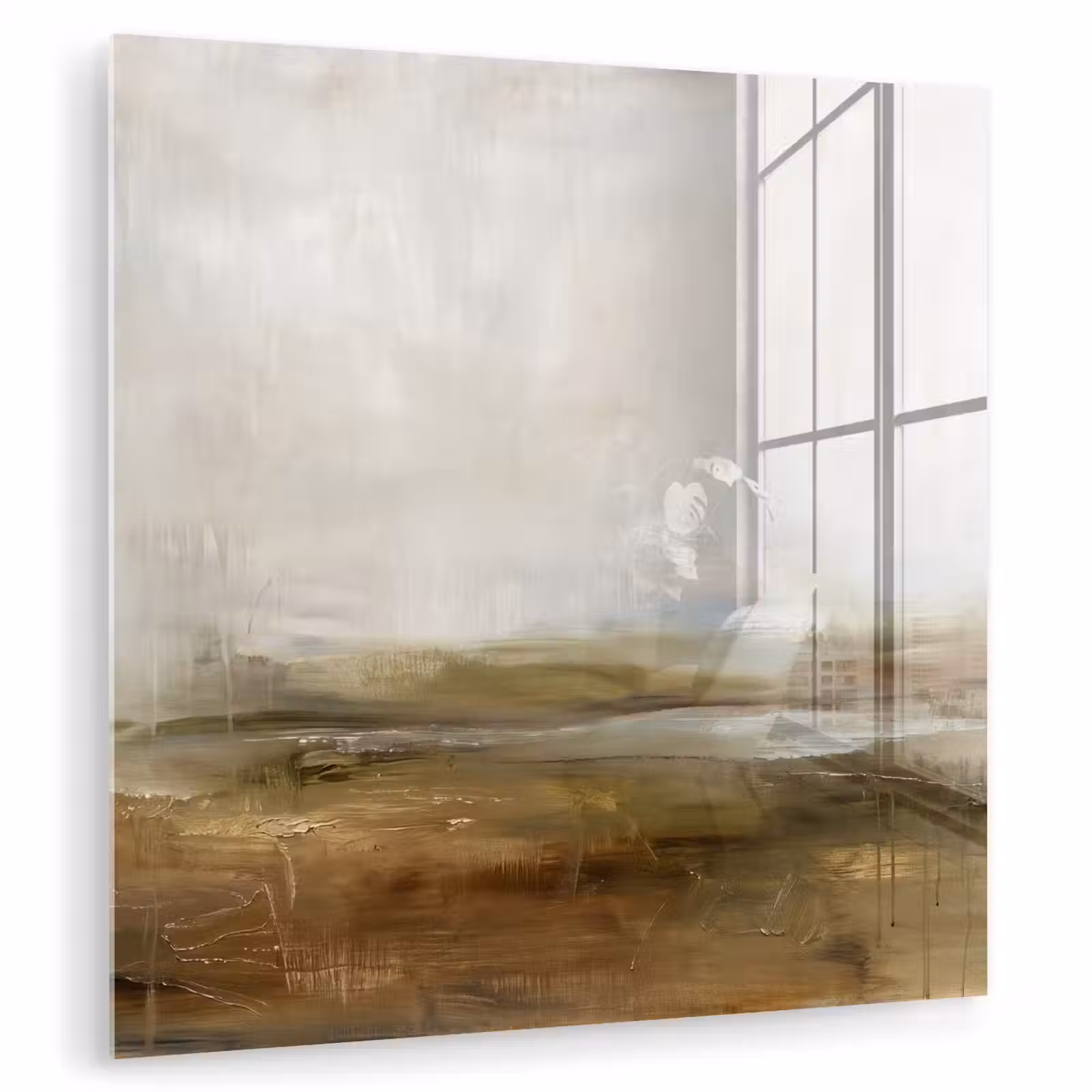 Glasbild - Zusammenfassung – Landschaft – Natur – Beige – Braun - Abstract - Landschap - Natuur - Beige - Bruin plexiglas 5mm klein