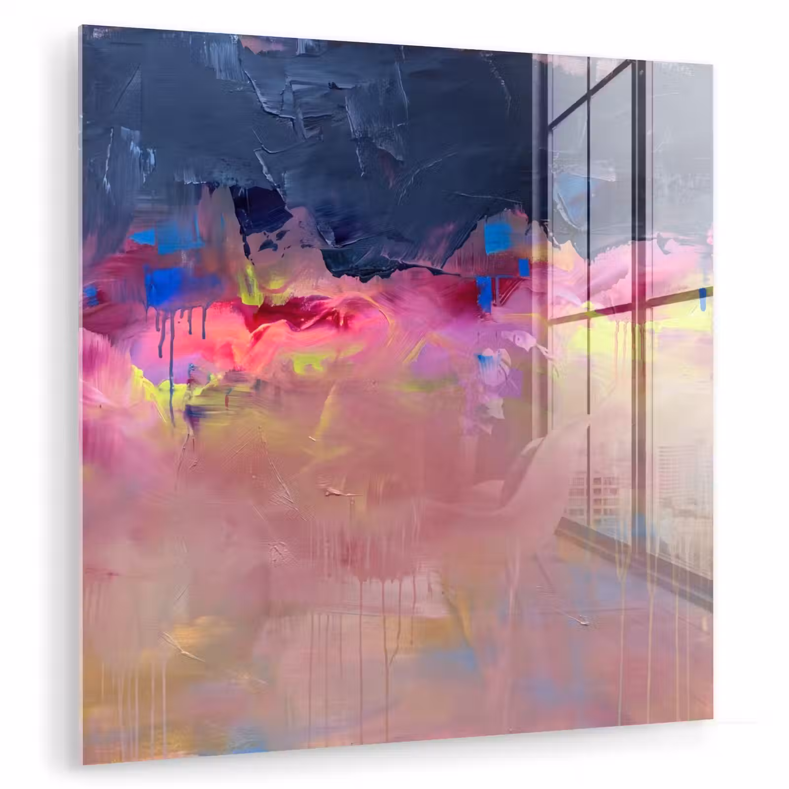 Glasbild - Zusammenfassung – Textur – Farben – Modern – Rosa - Abstract - Textuur - Kleuren - Modern - Roze plexiglas 5mm klein