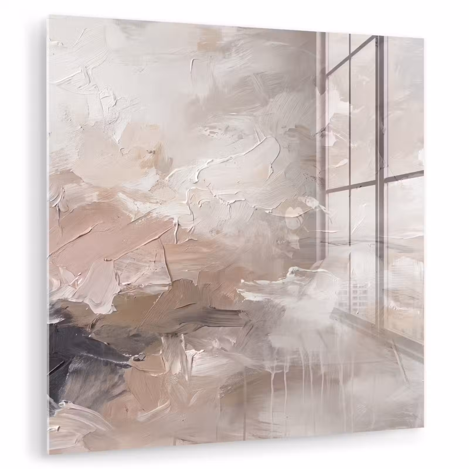 Glasbild - Zusammenfassung – Textur – Kunst – Modern – Beige - Abstract - Textuur - Kunst - Modern - Beige plexiglas 5mm klein