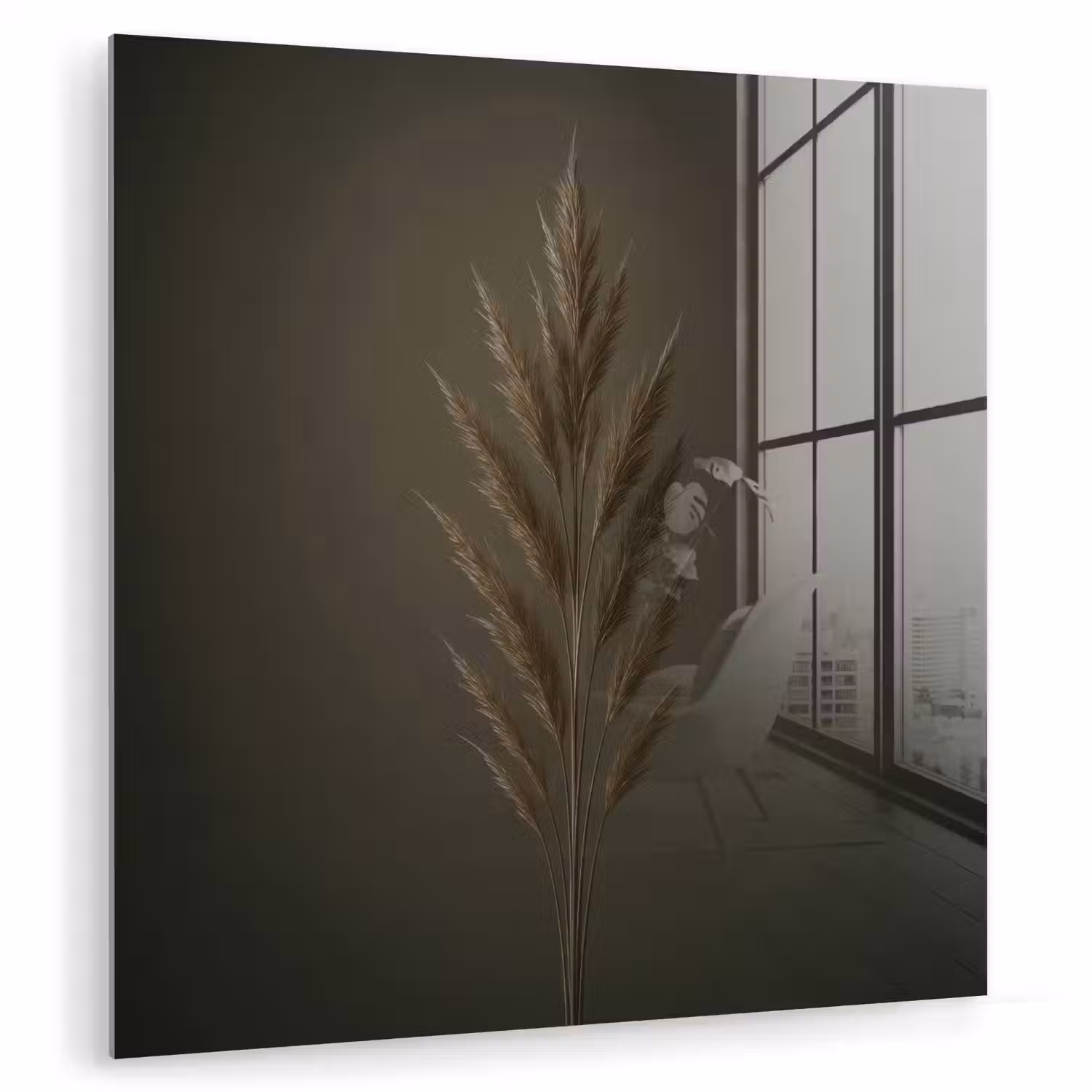 Tak - Pluimgras - Donkerbruin plexiglas 5mm klein -zzzproduct_nieuw
