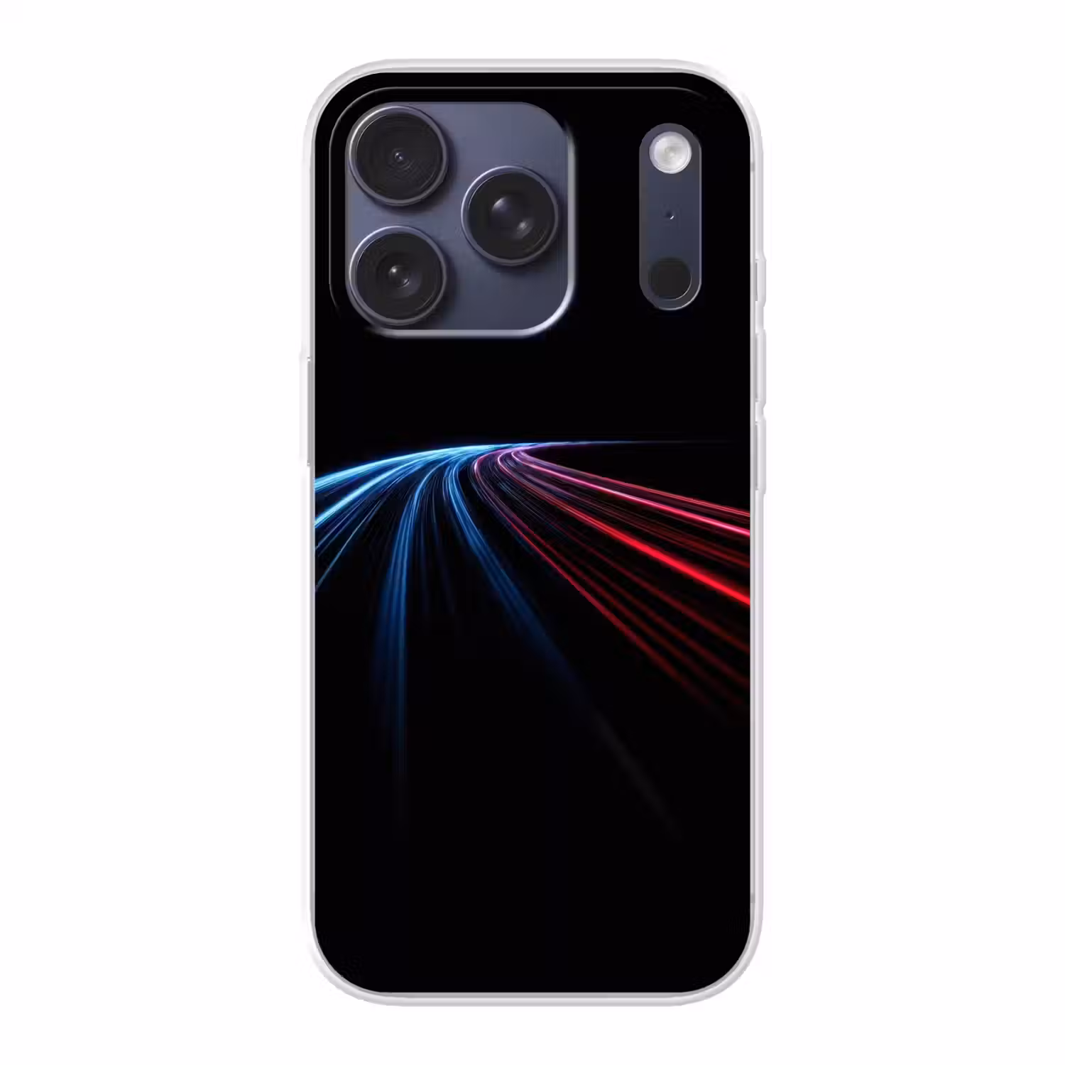 Gaming - Strepen - Gebogen - Blauw Telefoonhoesje iPhone 17 Pro klein -3d