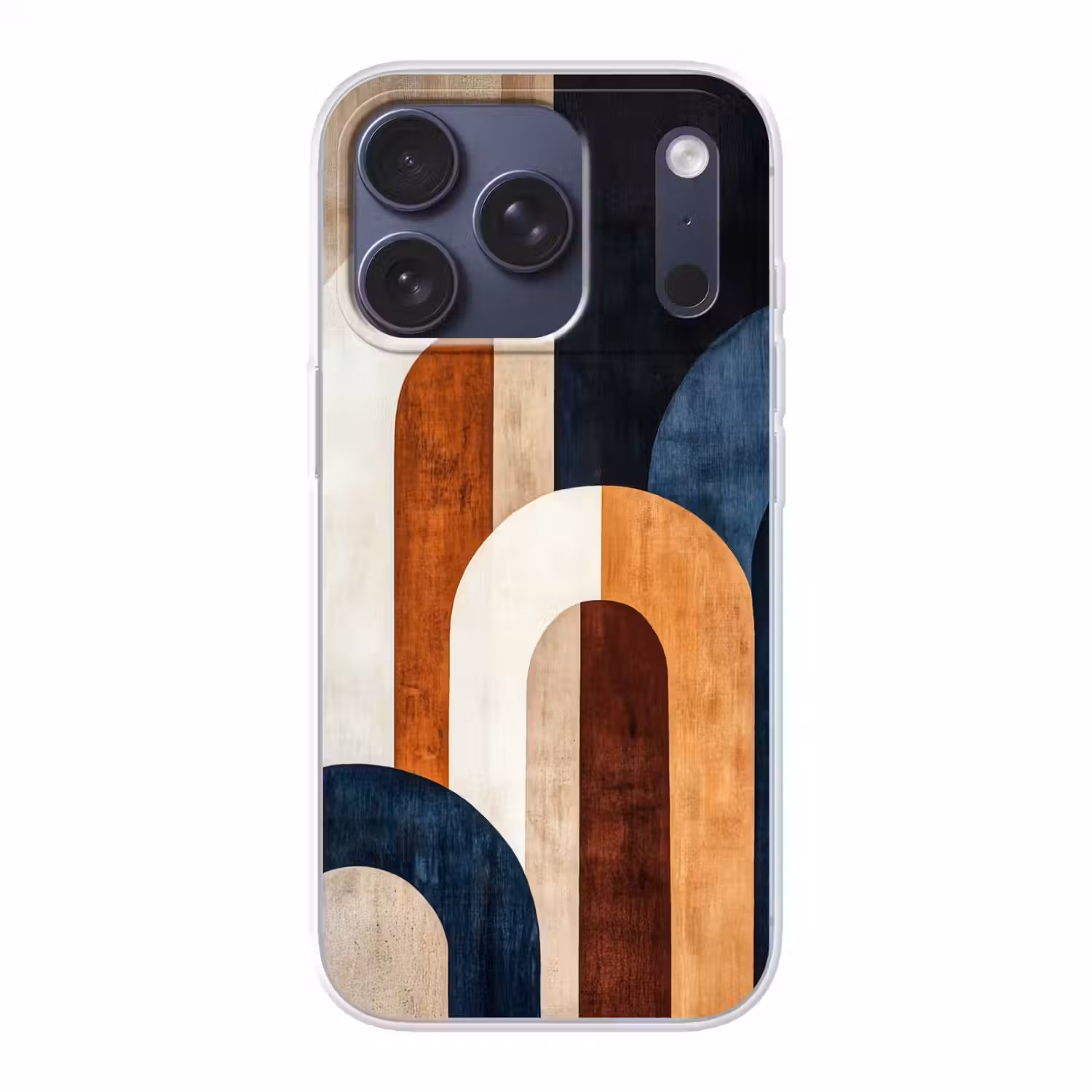 Abstract - Vormen - Donkerblauw Telefoonhoesje iPhone 17 Pro klein -3d