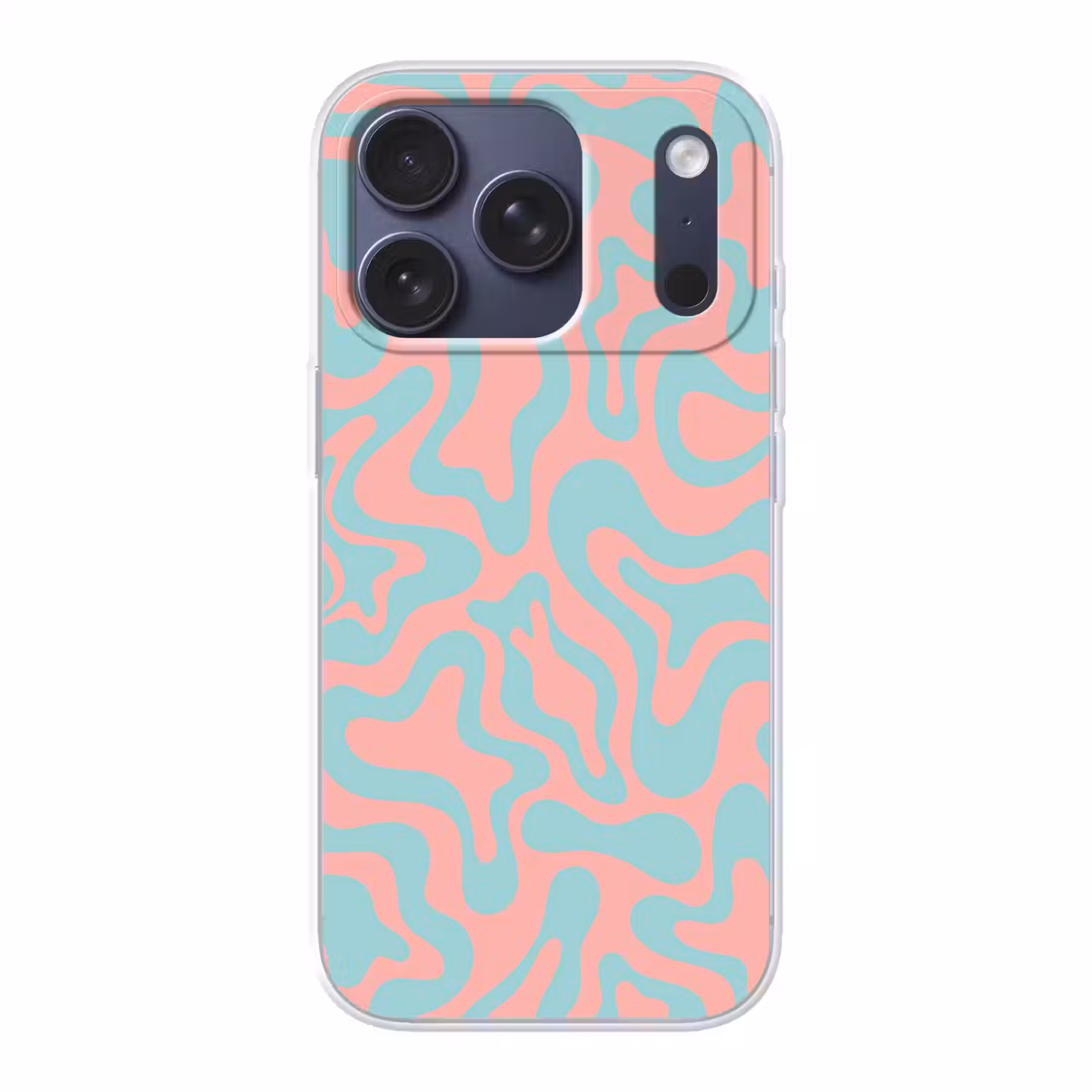 Abstract - Patroon - Blauw - Roze - Kleurrijk Telefoonhoesje iPhone 17 Pro klein -3d
