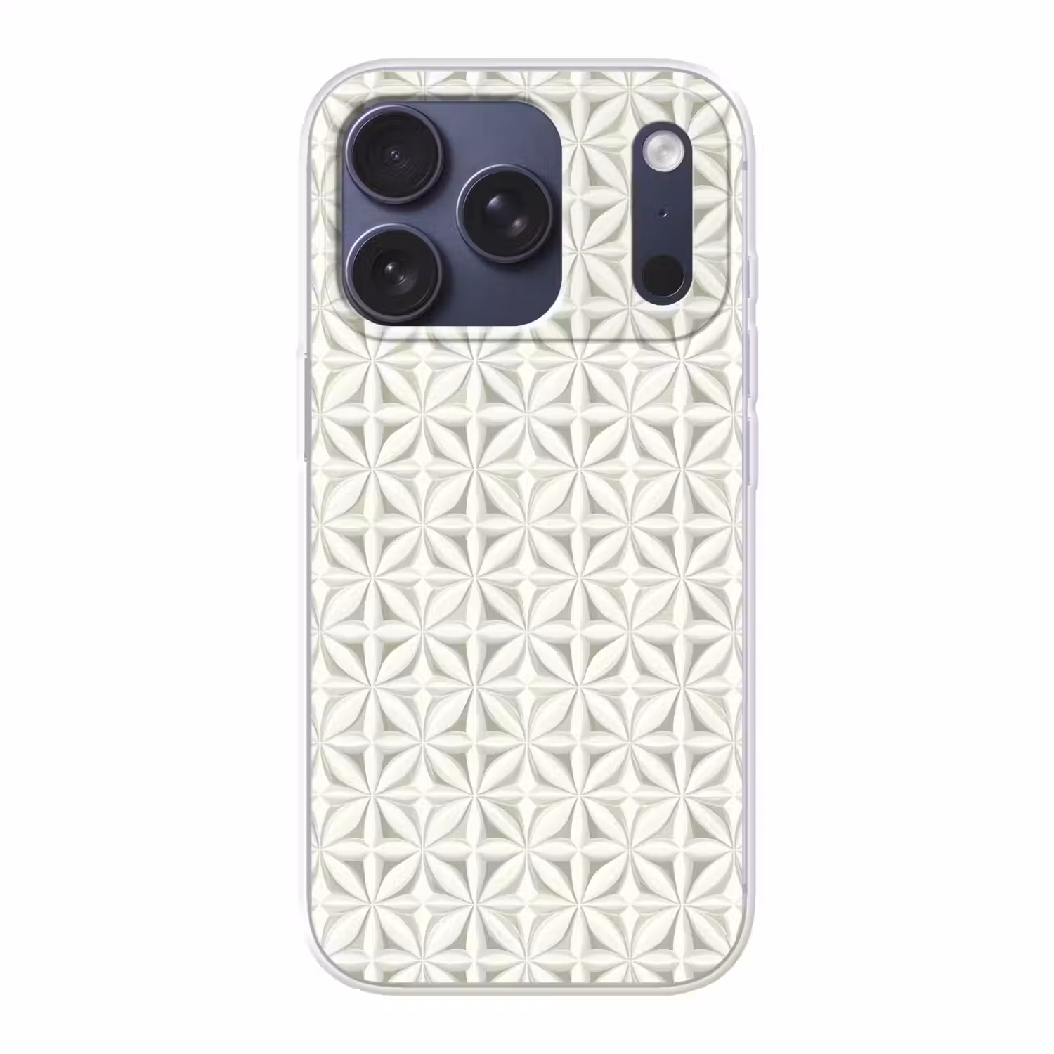 Abstract - Structuur - Grijs - Wit Telefoonhoesje iPhone 17 Pro klein 878 -3d