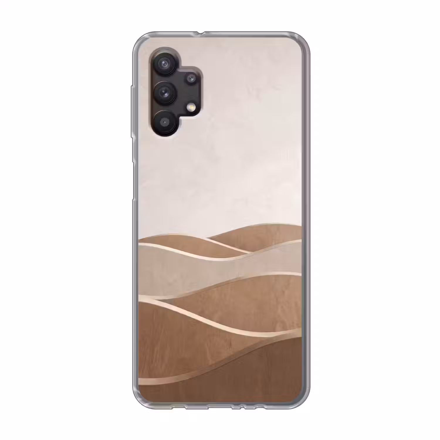 Abstract - Golven - Modern - Beige Telefoonhoesje Samsung Galaxy A32 5G klein -3d