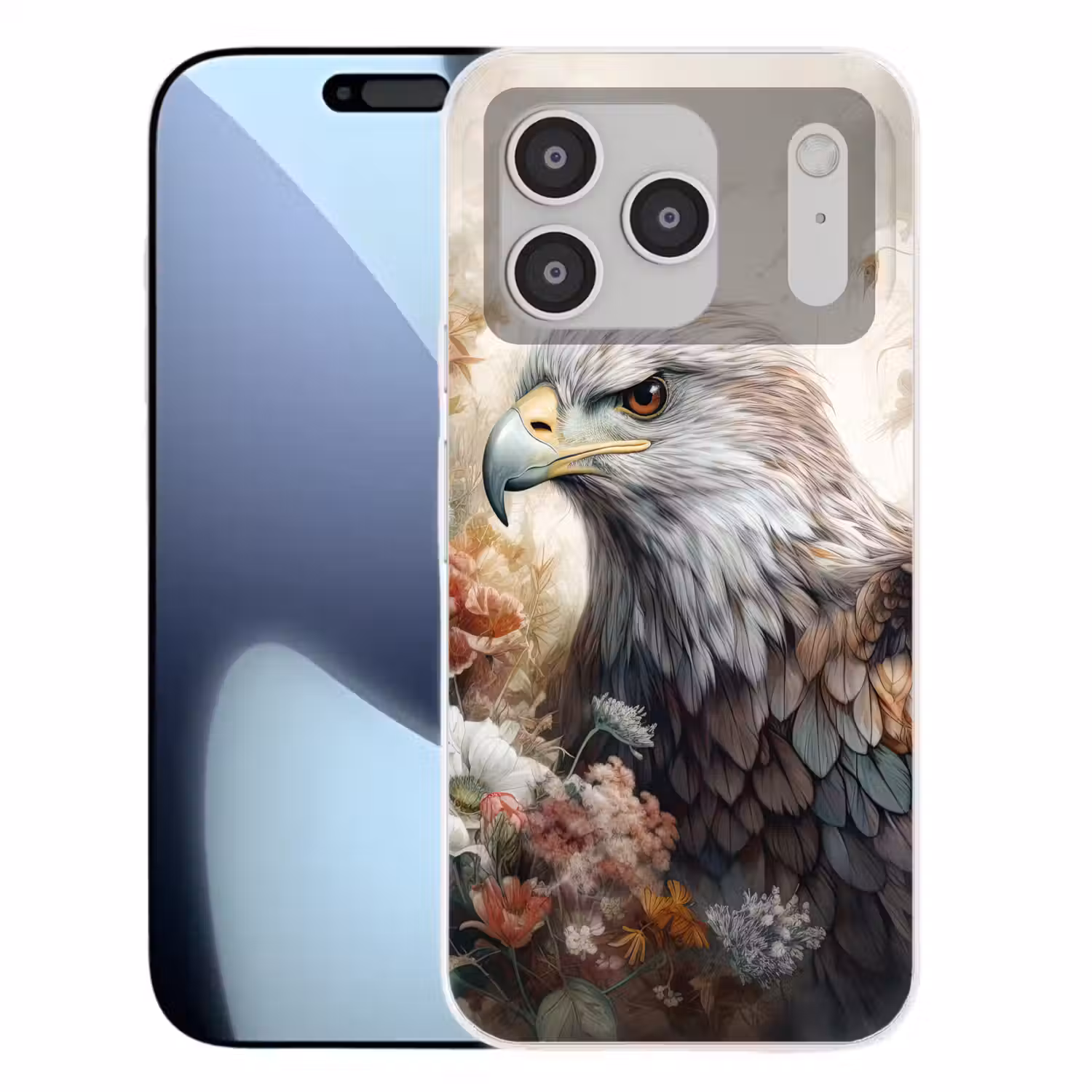 Arend - Adelaar - Vogel - Bloemen - Natuur Telefoonhoesje iPhone 17 Pro klein -3d
